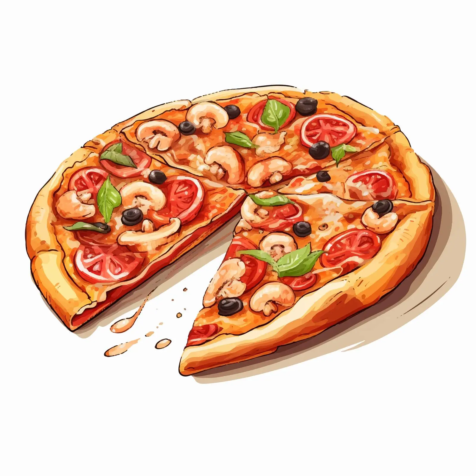 Italian Seafood Pizza with Shrimp and Black Olives – free pizza slice image from Dotvec