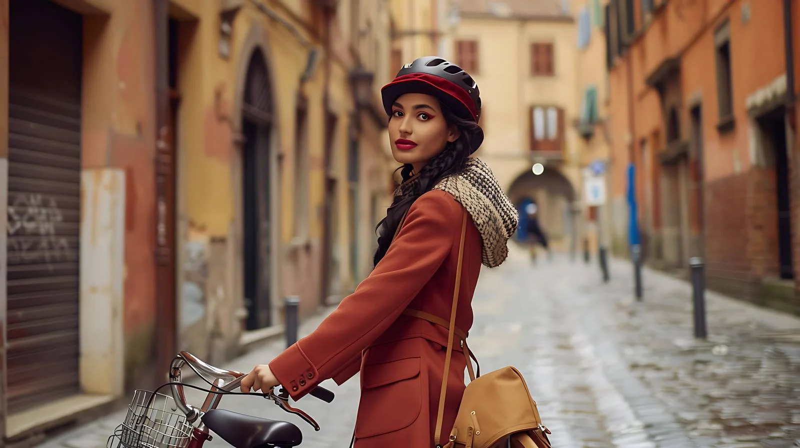 Fashionable Young Woman in Bologna Portrait — free download from Dotvec