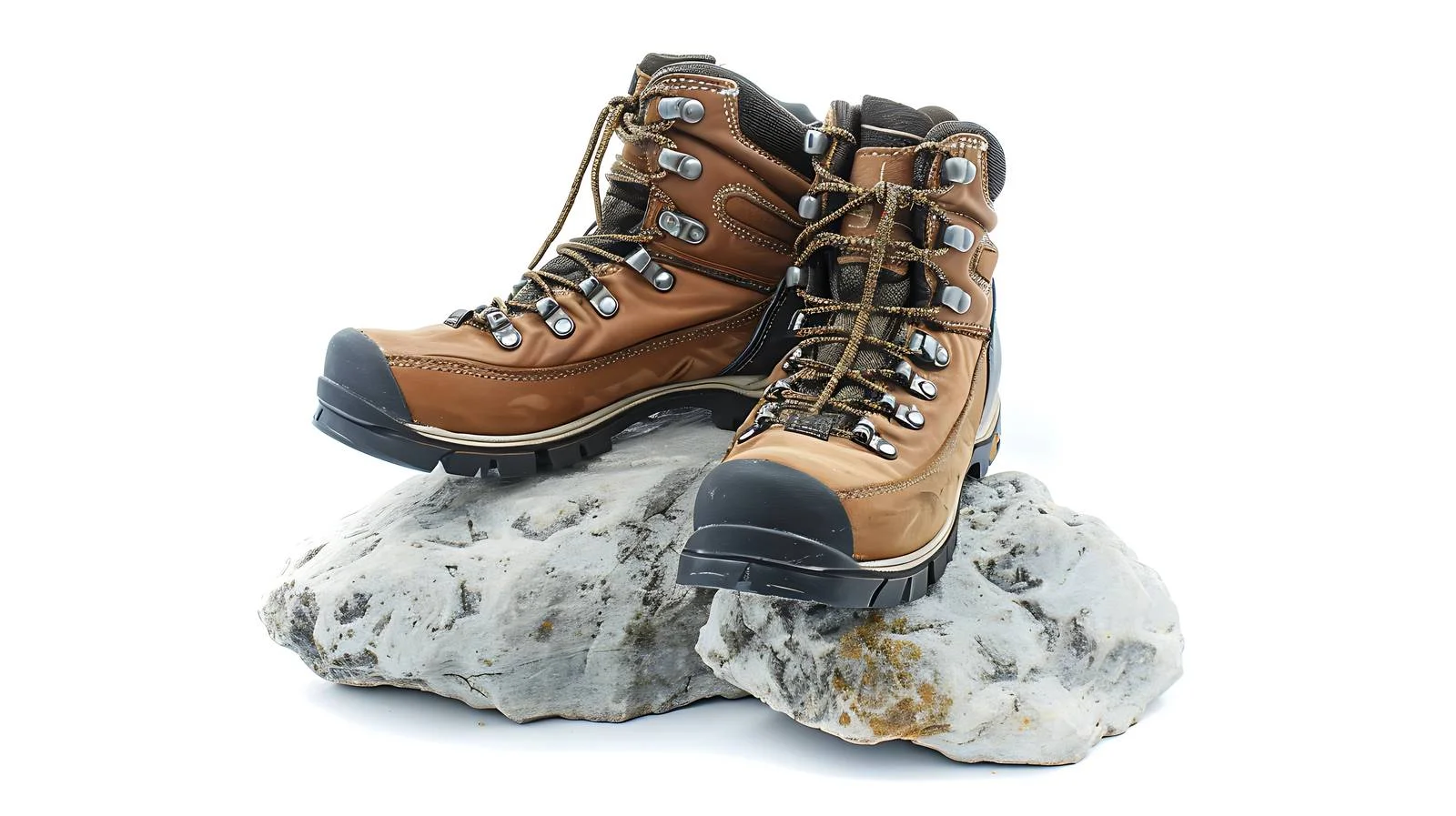 Hiking Boots Detail on Isolated Rock — free download from Dotvec
