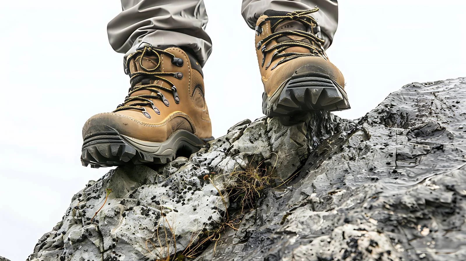Hiking Boots Detail on Rock Isolated — free download from Dotvec