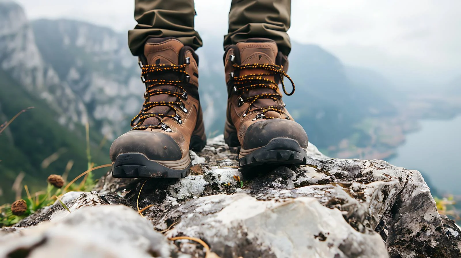 Hiking Boots on Rock in Como, Italy — free download from Dotvec