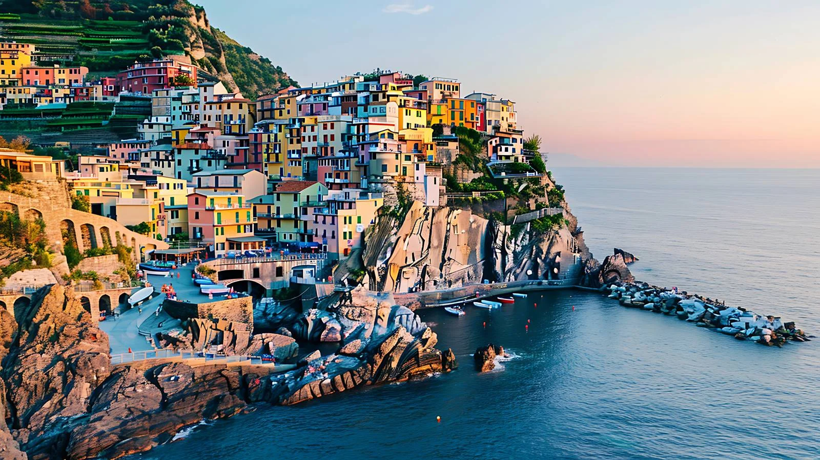 Serene Evening in Manarola, Cinque Terre — free download from Dotvec