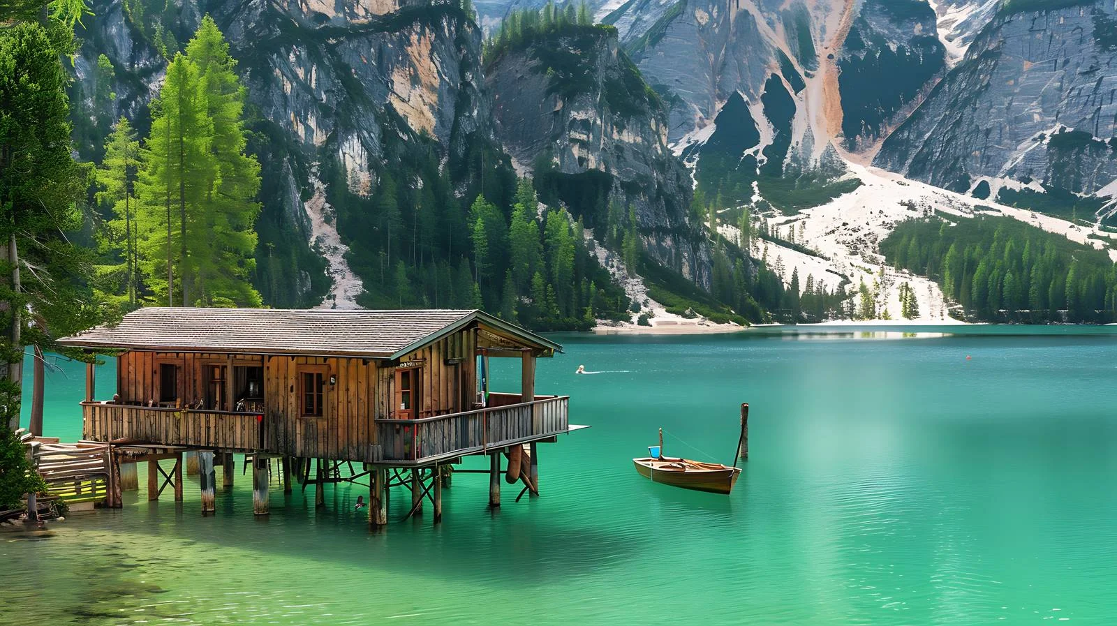Majestic Dolomites Lake in South Tyrol — free download from Dotvec