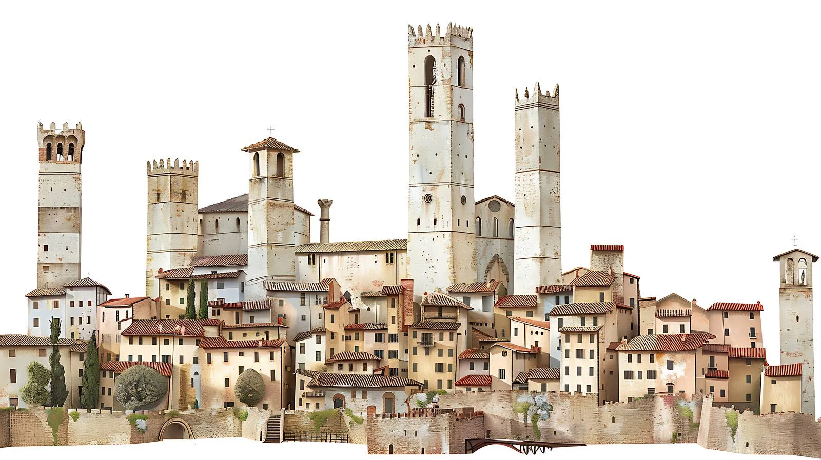 San Gimignano Townscape Overview — free download from Dotvec
