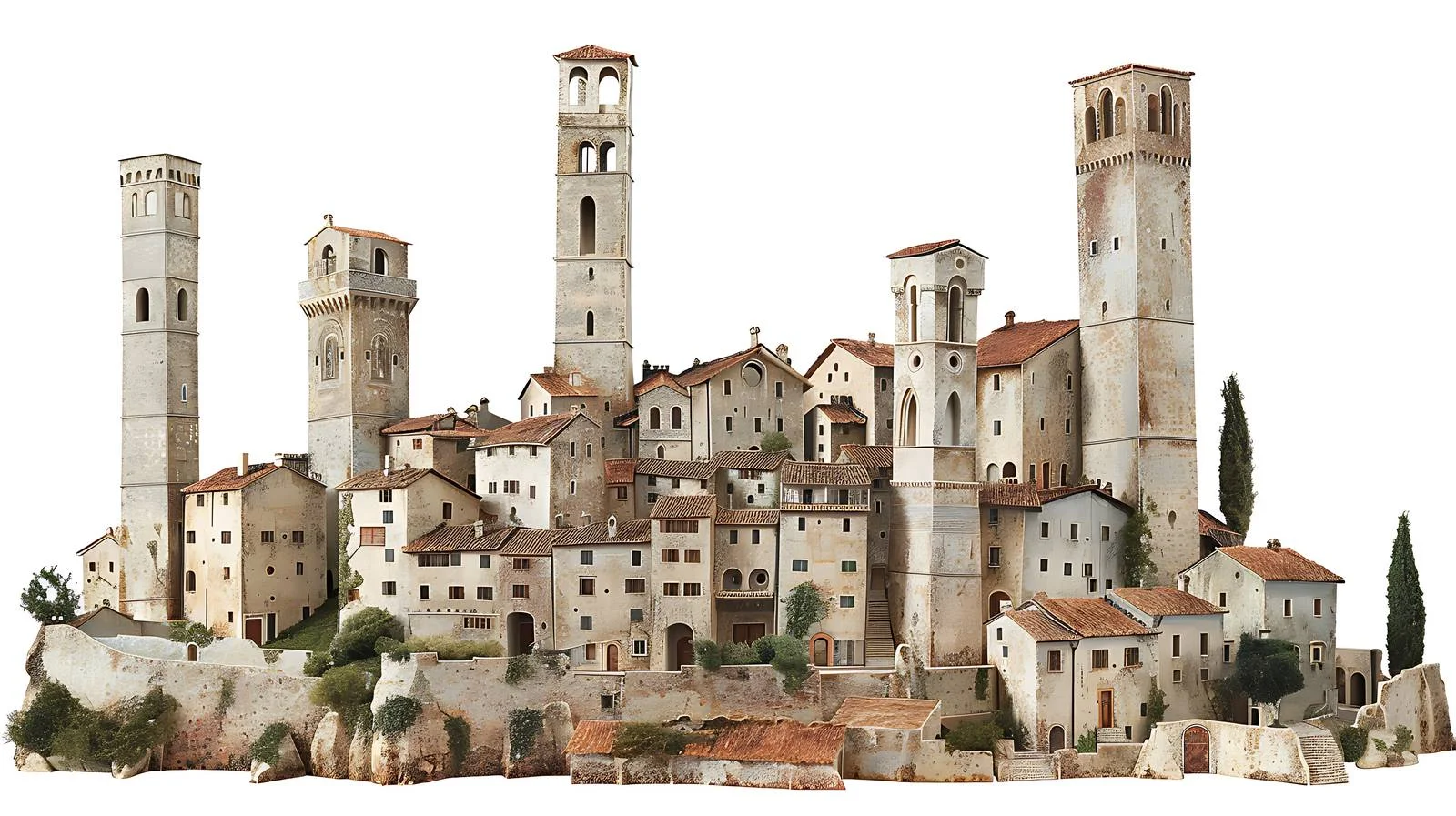 San Gimignano Townscape Overview — free download from Dotvec