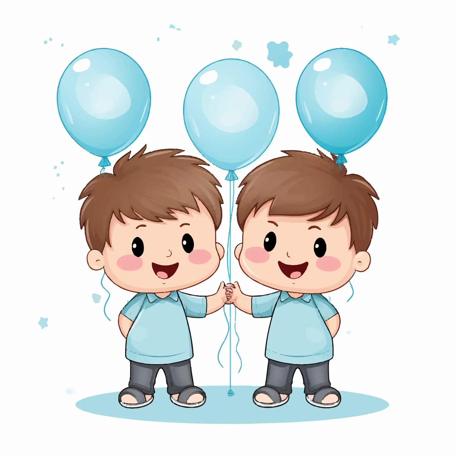 Twin Boys Gender Reveal Party Vector Poster — free download from Dotvec