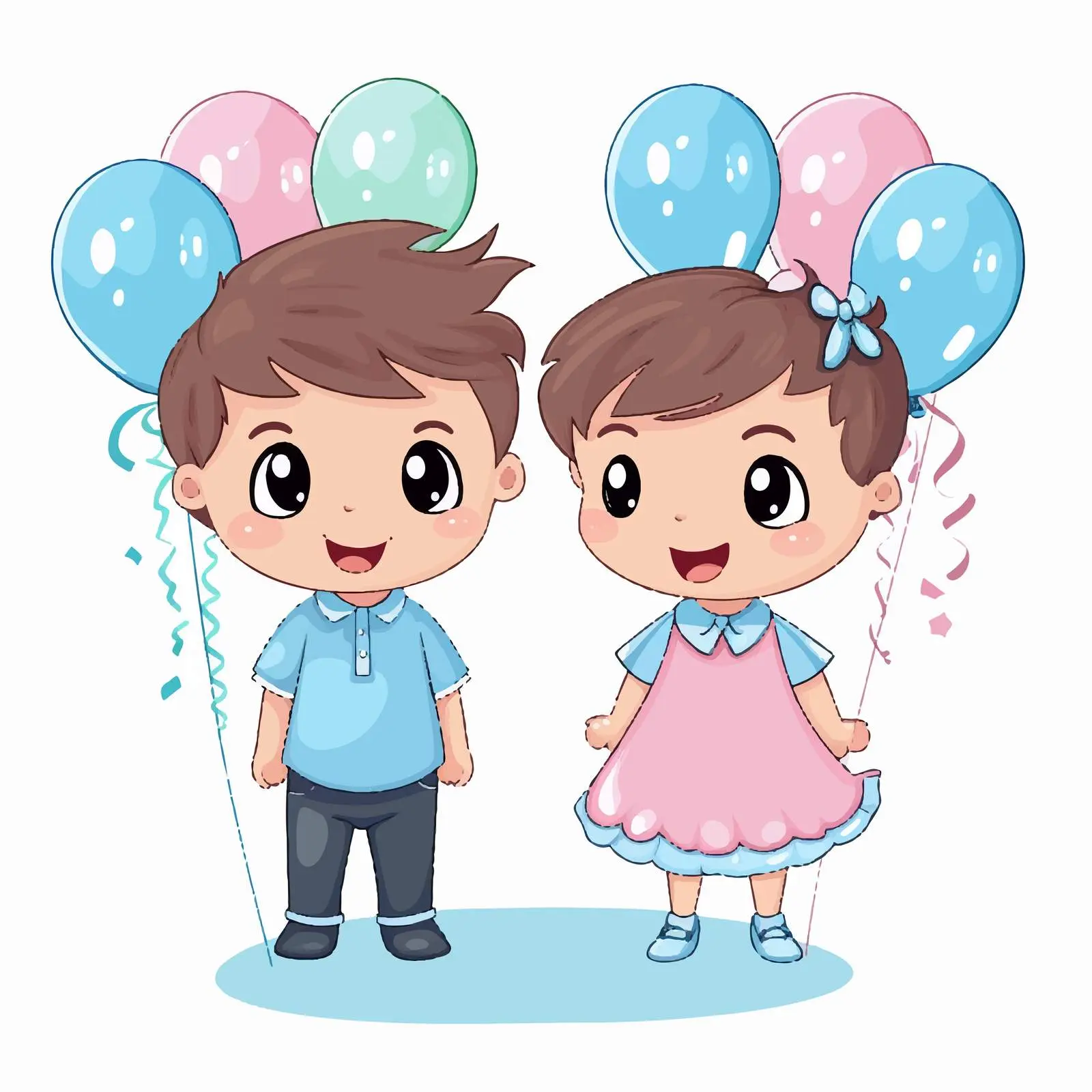 Twins Gender Reveal Party Vector Poster – free twin image from Dotvec