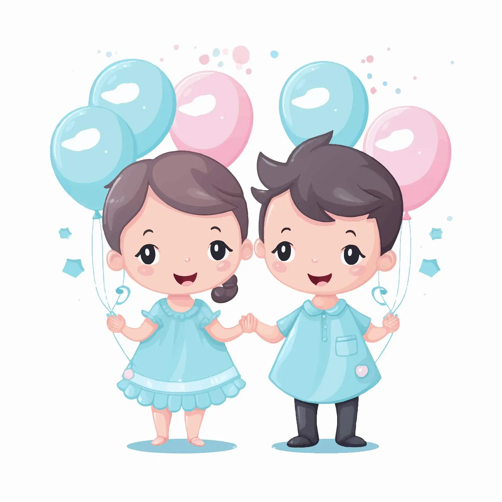 Twins Gender Reveal Party Vector Poster – free fun decor image from Dotvec