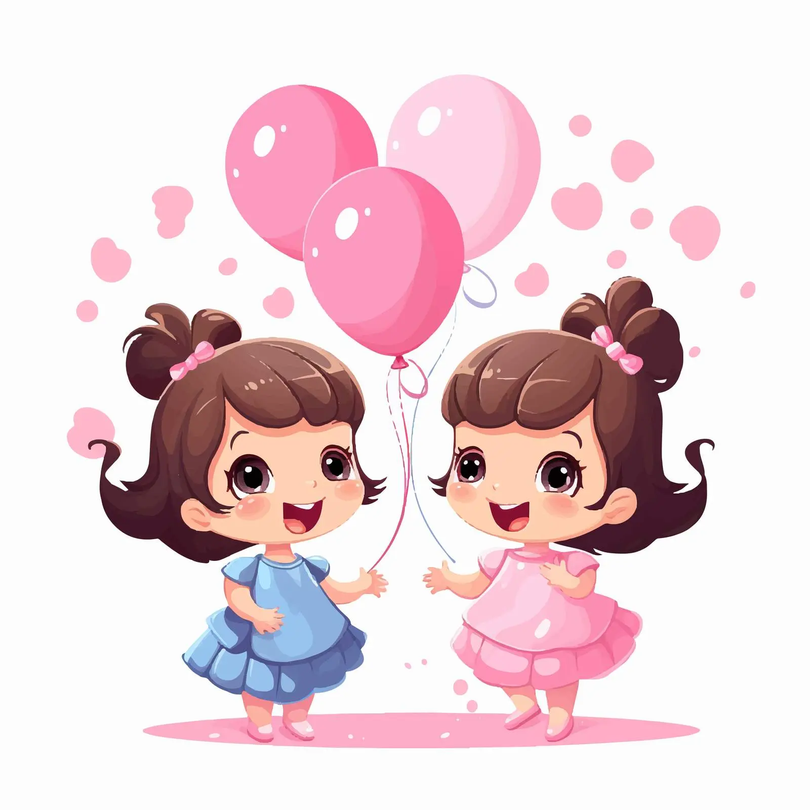 Twin Girls Gender Reveal Party Vector Poster – free twin image from Dotvec