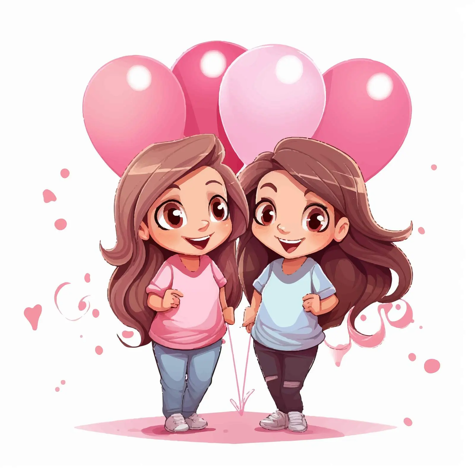 Twin Girls Gender Reveal Party Vector Poster — free download from Dotvec