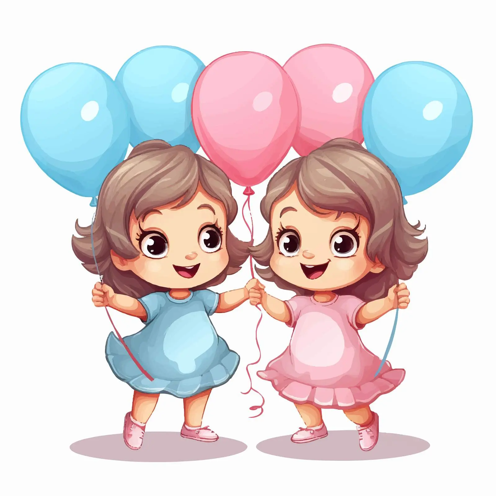 Twins Girl Gender Reveal Party Vector Poster – free twin image from Dotvec