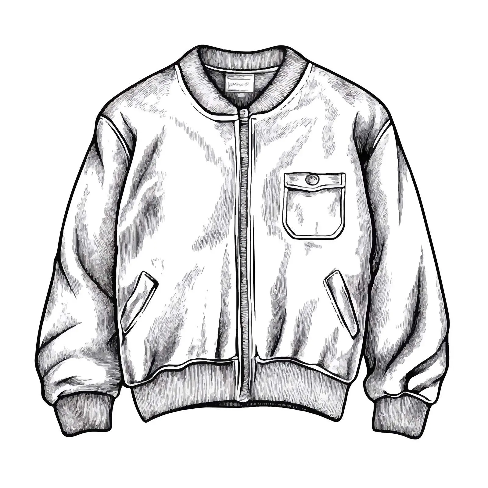 Grayscale Cartoon Jacket and Sweater Vector Illustration — free download from Dotvec