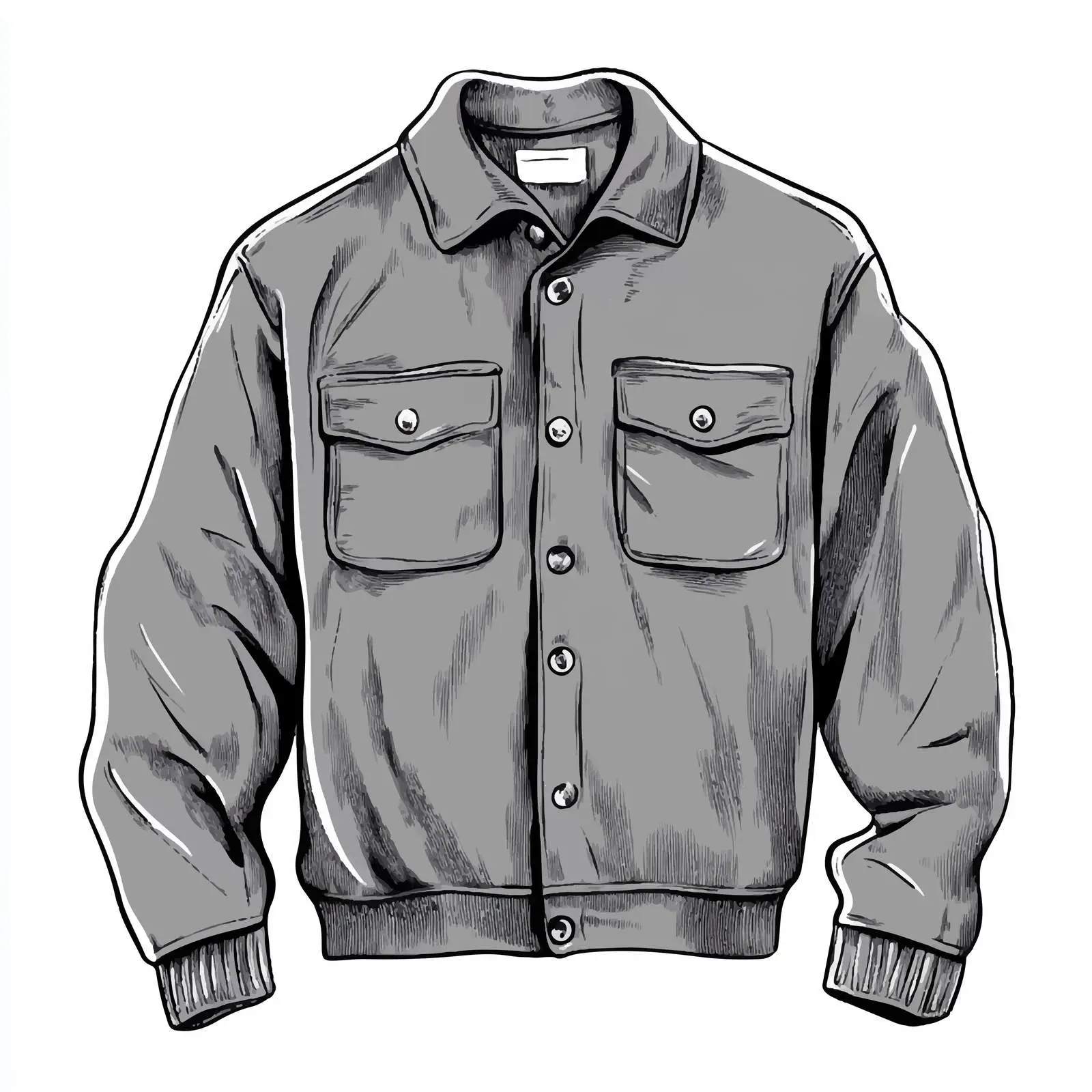 Grayscale Cartoon Jacket Sweater Vector Illustration — free download from Dotvec