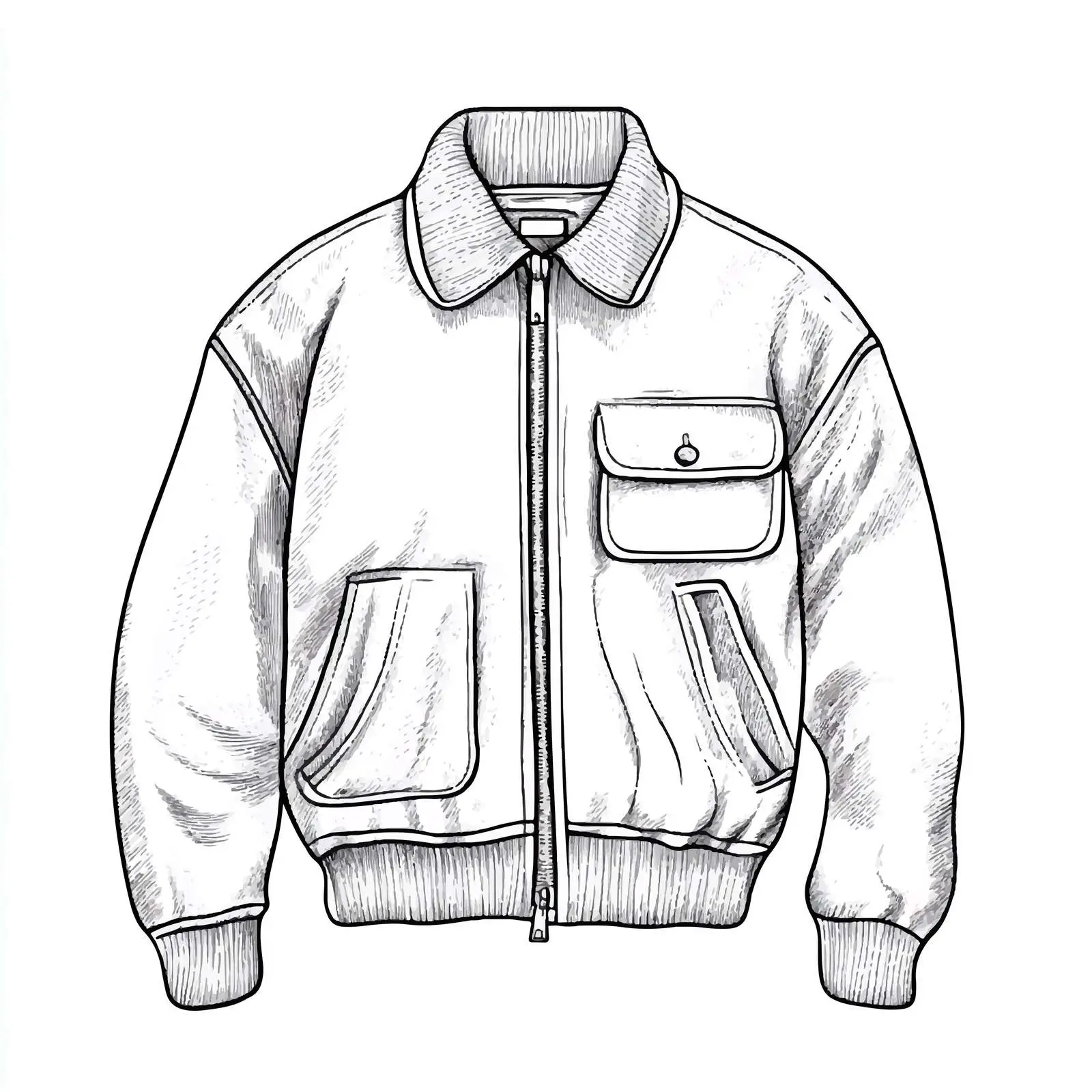 Grayscale Cartoon Jacket and Sweater Illustration — free download from Dotvec