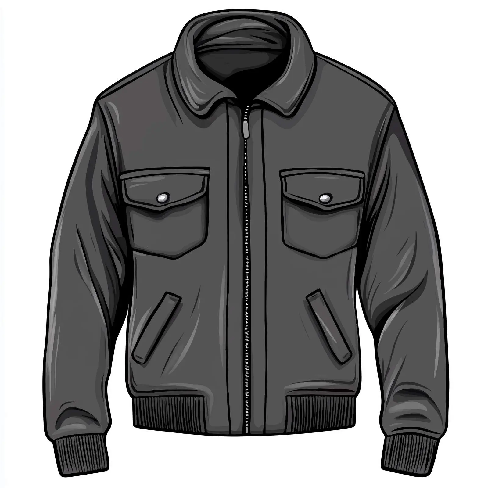 Grayscale Cartoon Vector Jacket and Sweater Illustration — free download from Dotvec