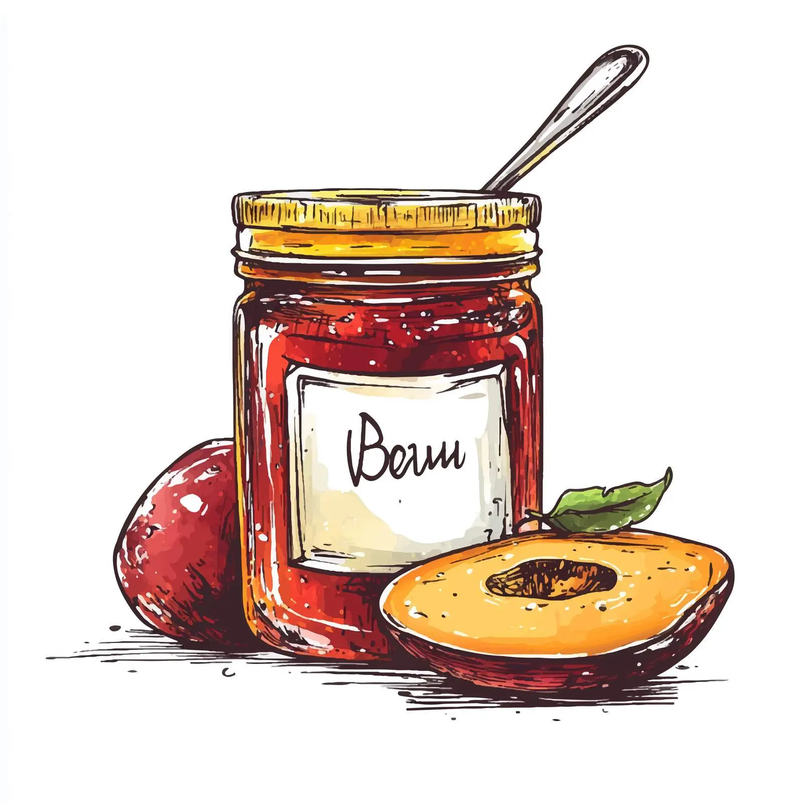 Sketch Style Jam on White Background — free download from Dotvec