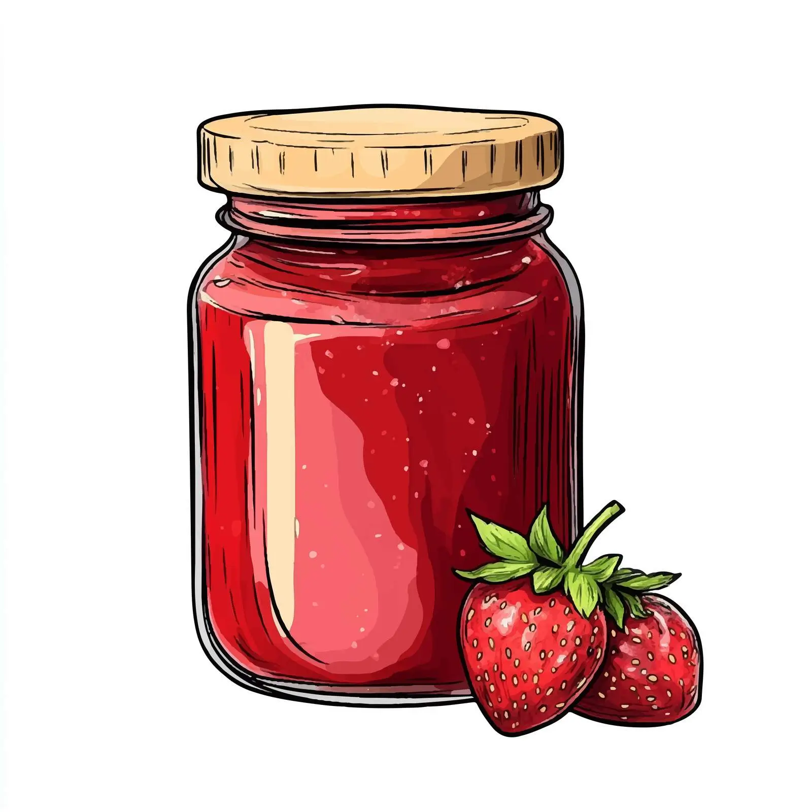 Sketch Style Jam Jar Isolated on White Background — free download from Dotvec