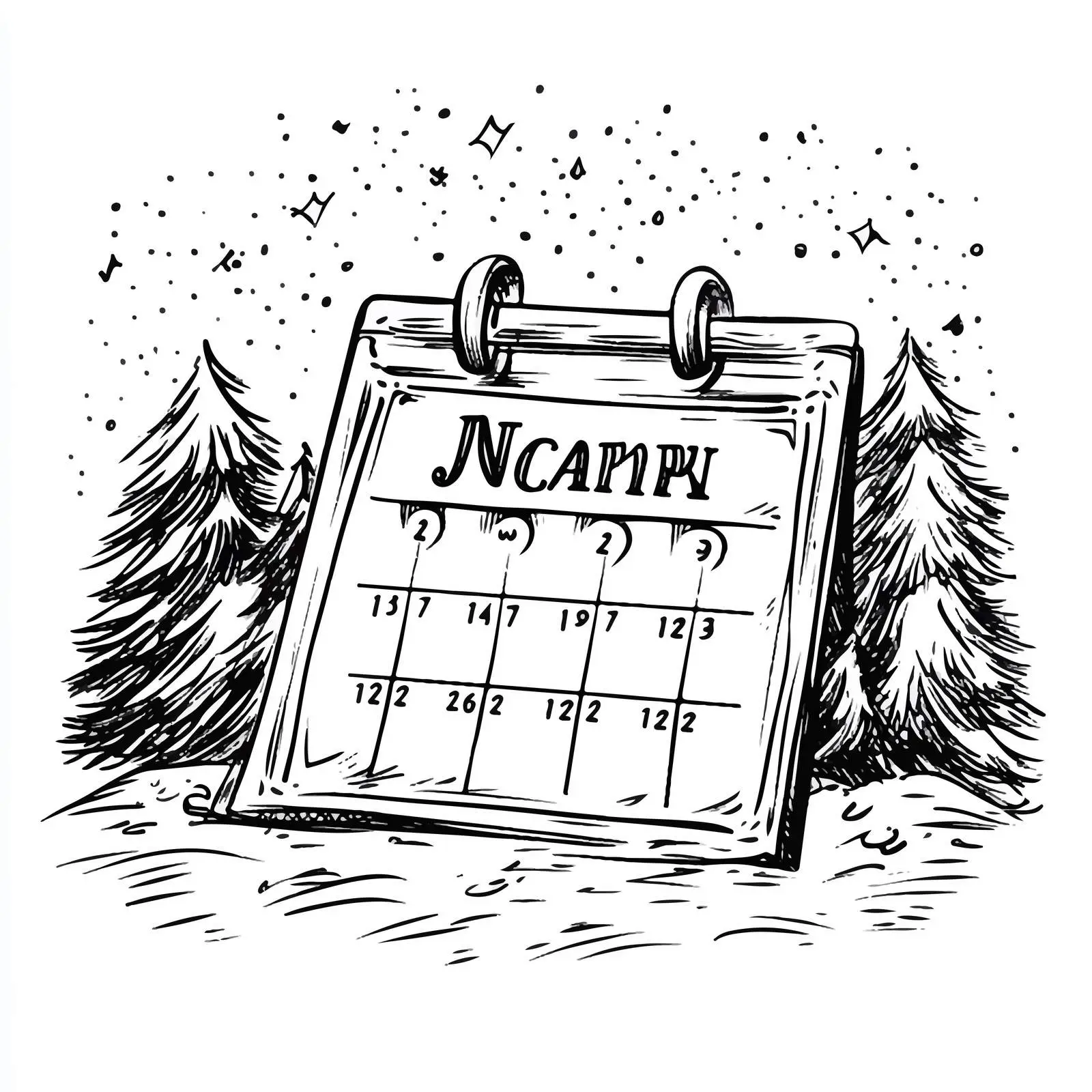 January Cartoon Calendar Vector Illustration — free download from Dotvec