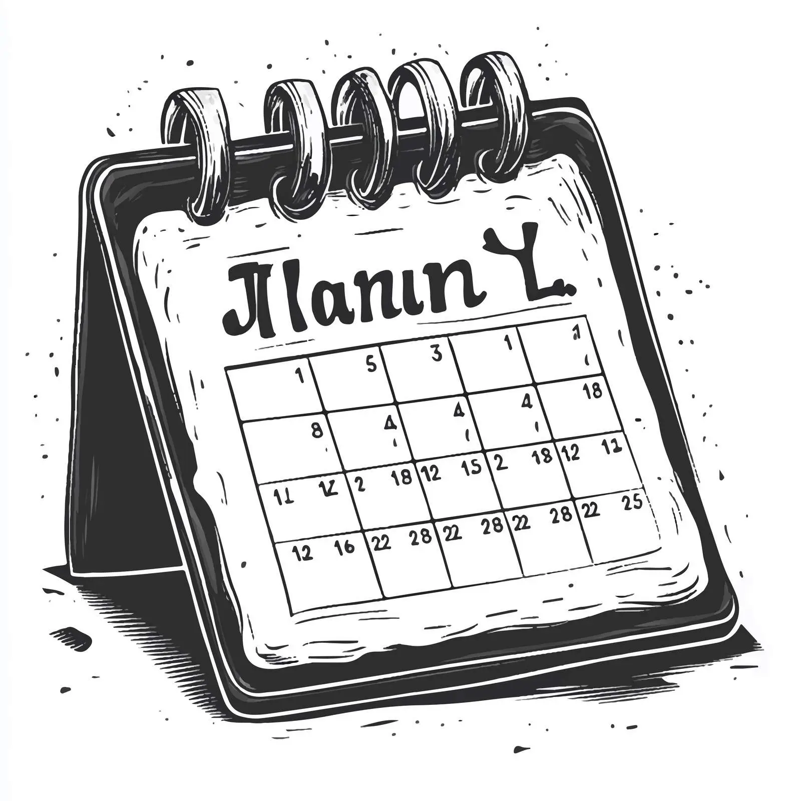 January Cartoon Calendar Vector Illustration — free download from Dotvec