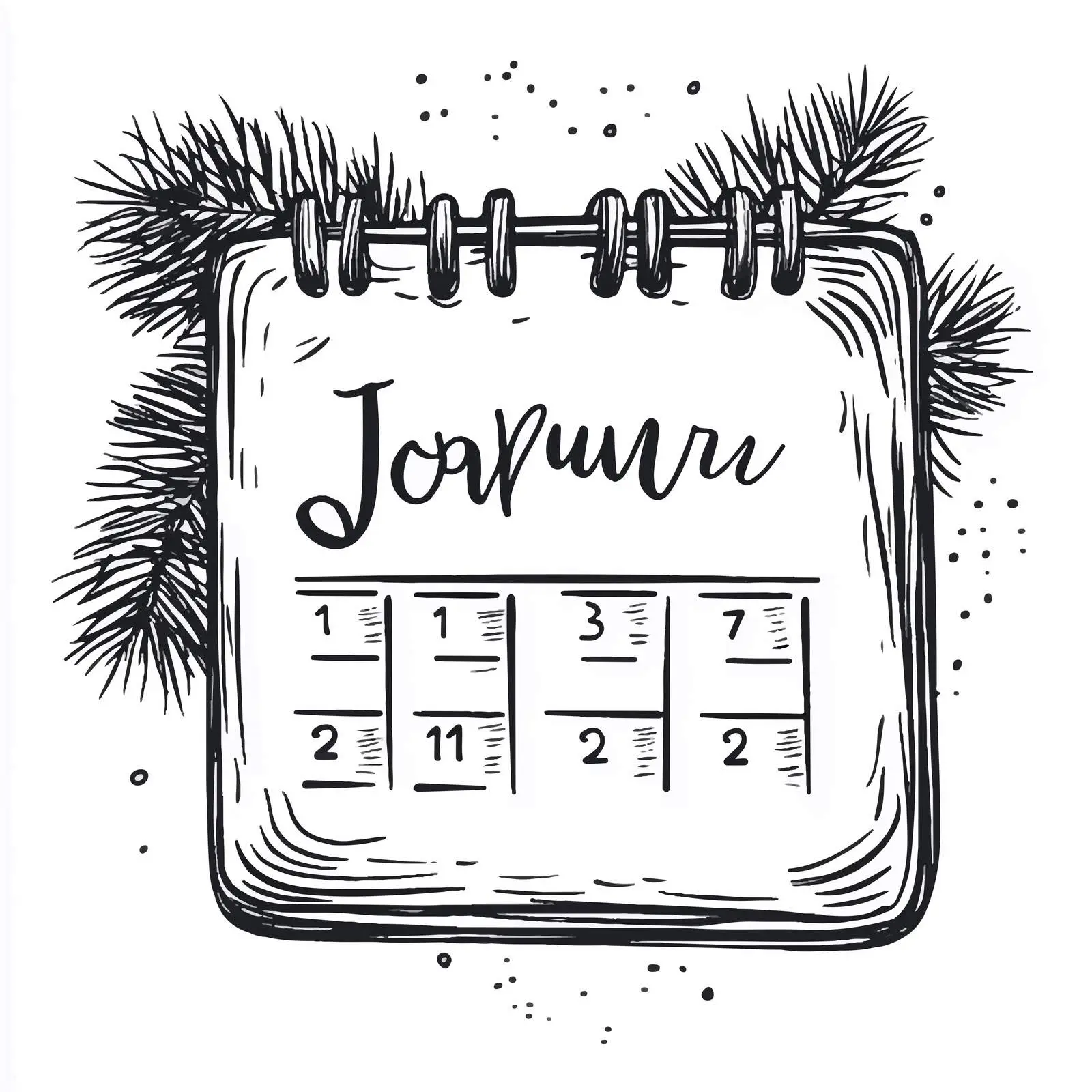Creative Cartoon January Calendar Illustration — free download from Dotvec