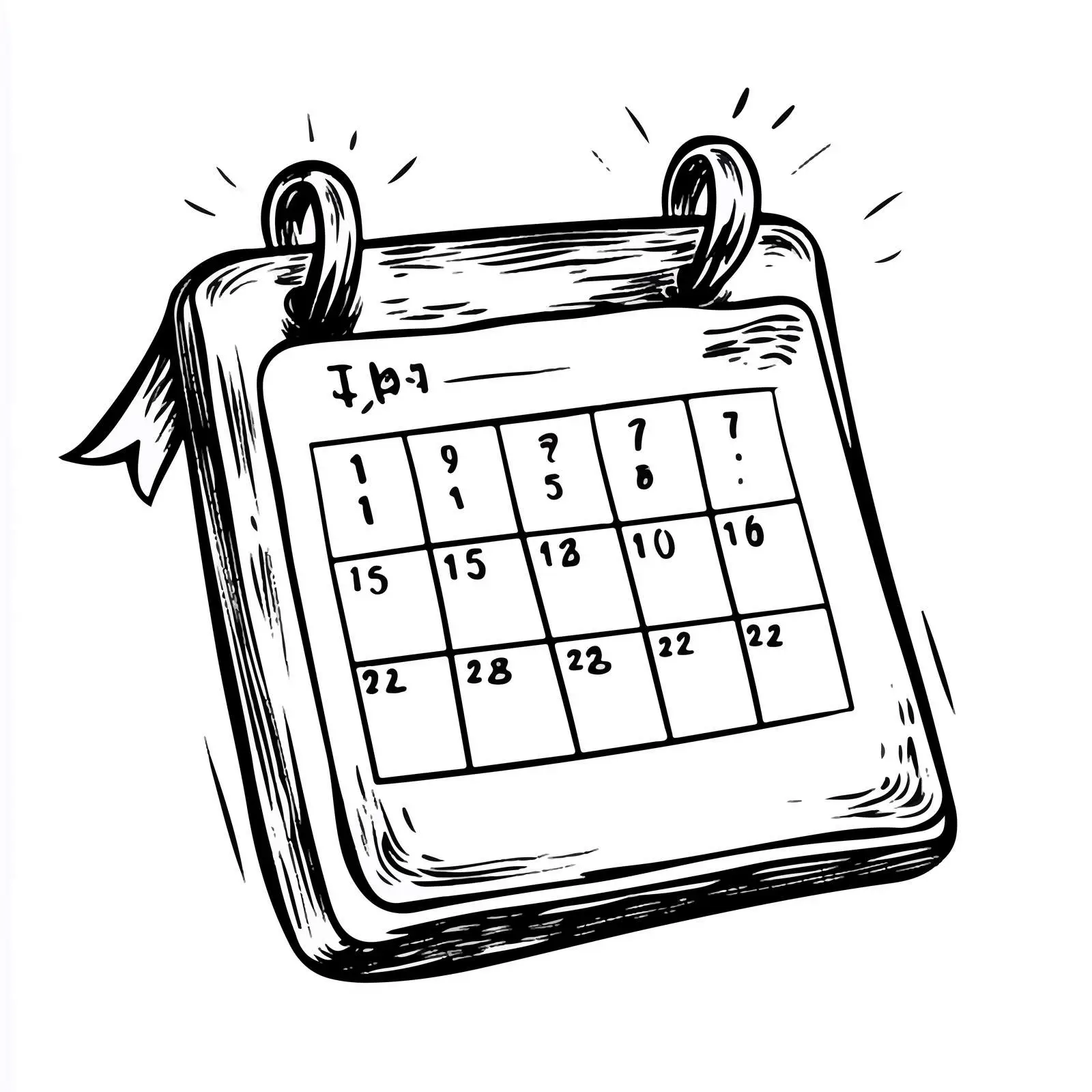 January Cartoon Calendar Vector Illustration — free download from Dotvec