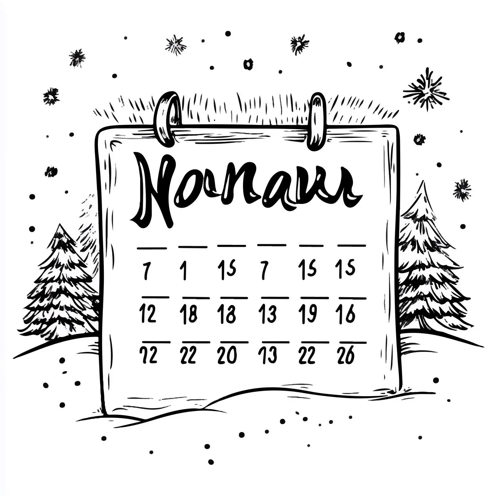 January Cartoon Calendar Vector Illustration — free download from Dotvec