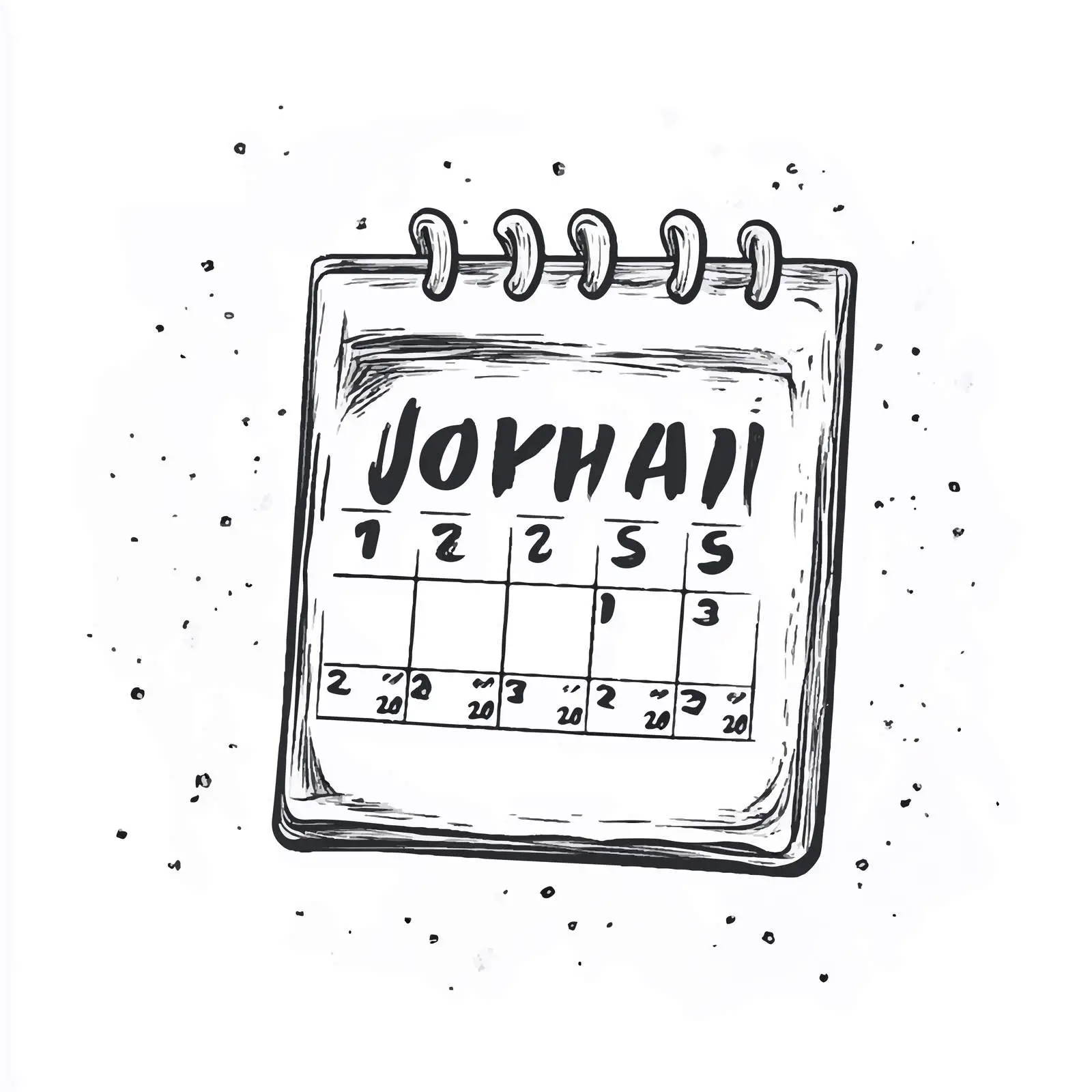 Black and White January Calendar Illustration — free download from Dotvec