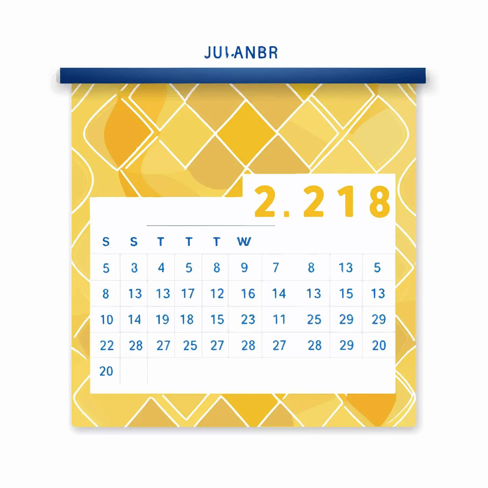 January Geometric Calendar Template 2023 — free download from Dotvec