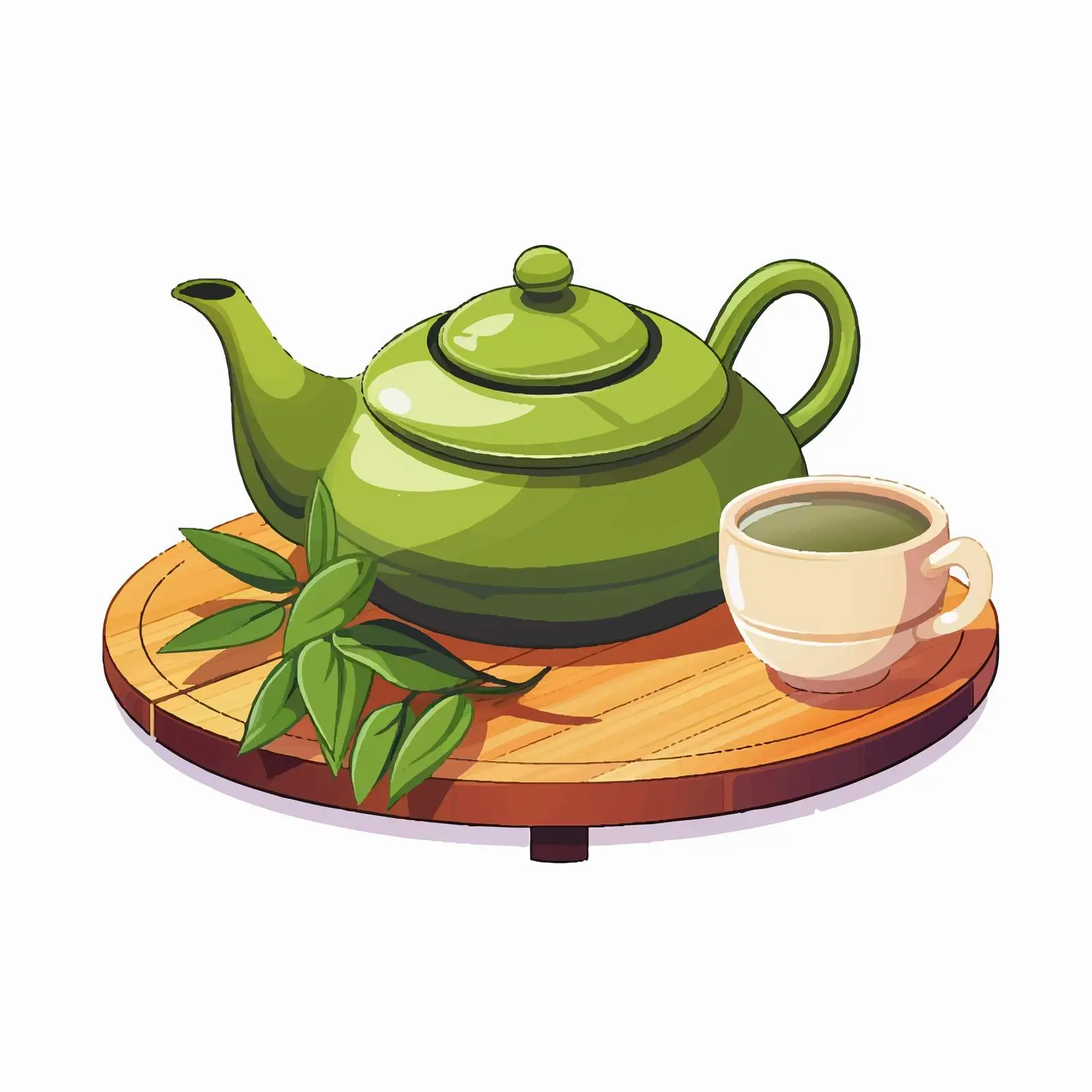 Japanese Cast Iron Teapot with Matcha Powder — free download from Dotvec