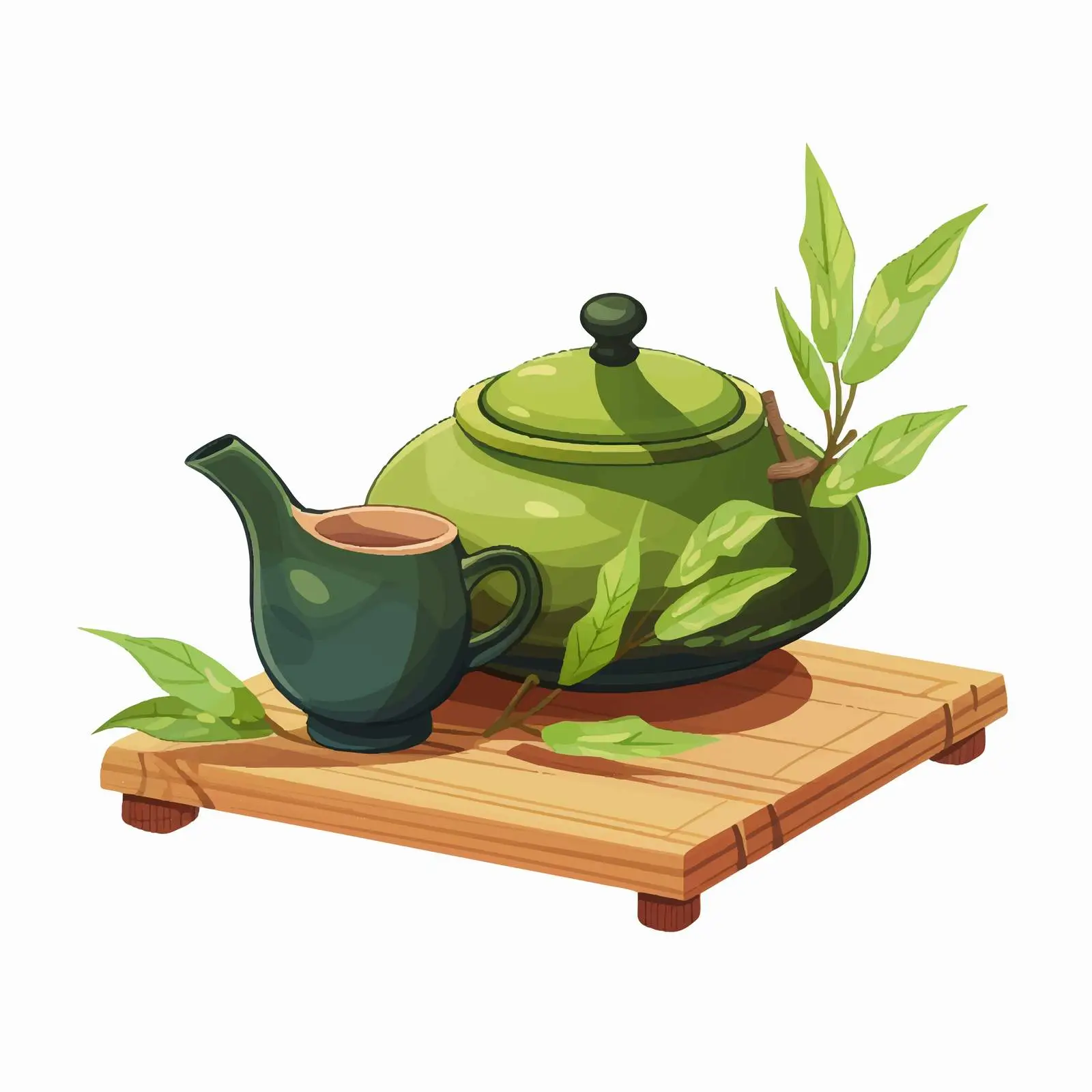 Japanese Cast Iron Teapot and Matcha Powder — free download from Dotvec