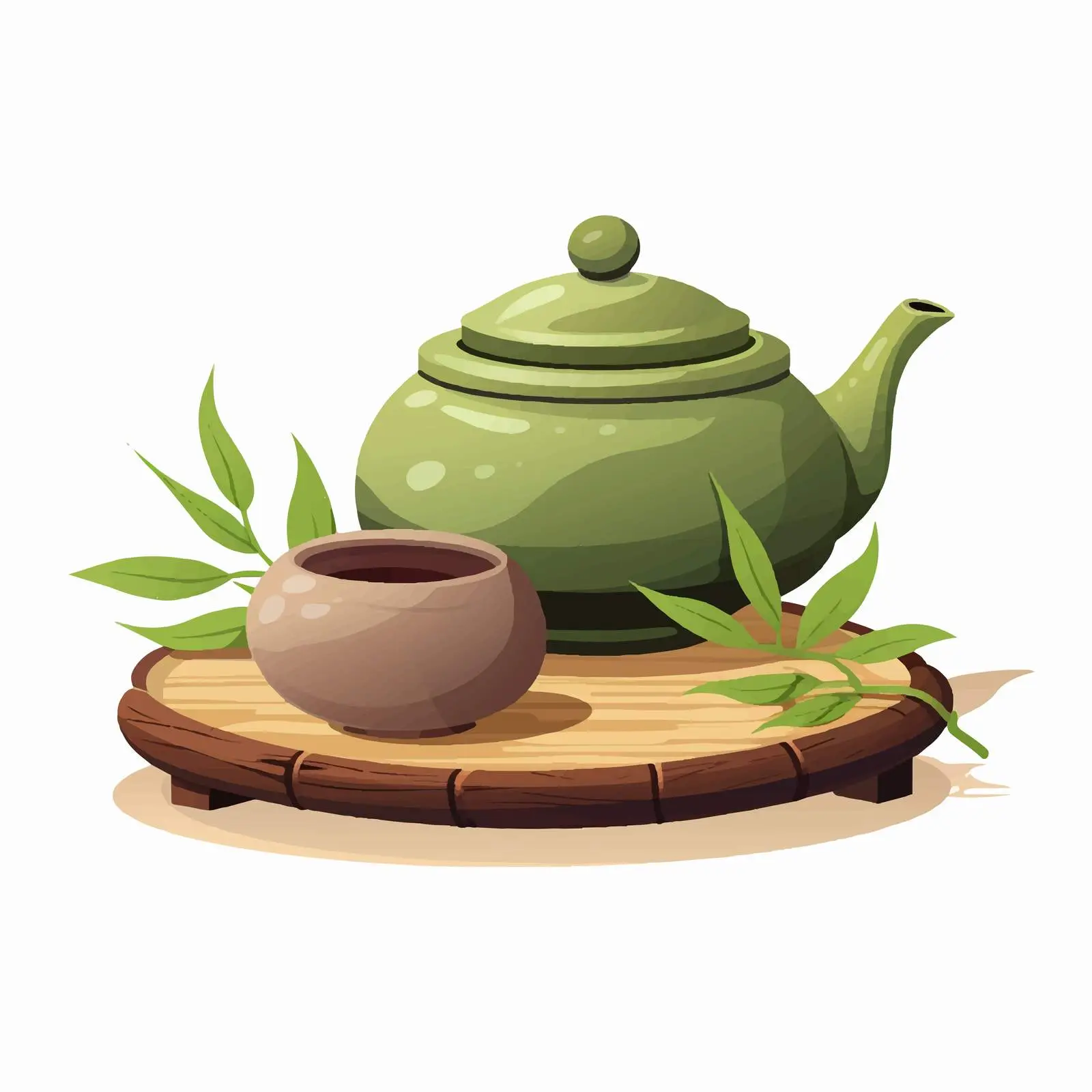 Japanese Cast Iron Teapot with Matcha Powder — free download from Dotvec