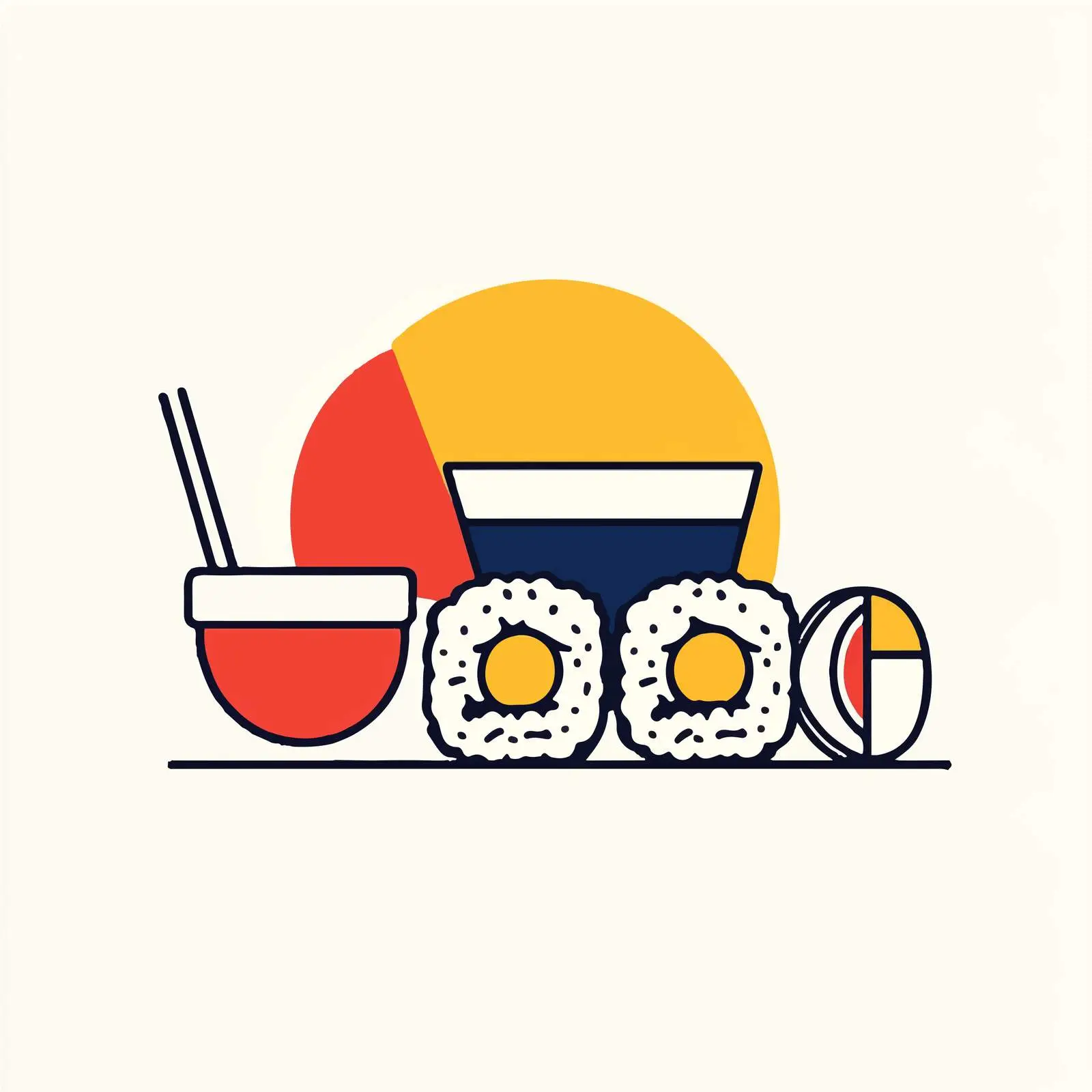 Japanese Food Icon Thin Outline Vector Design – free thin line image from Dotvec