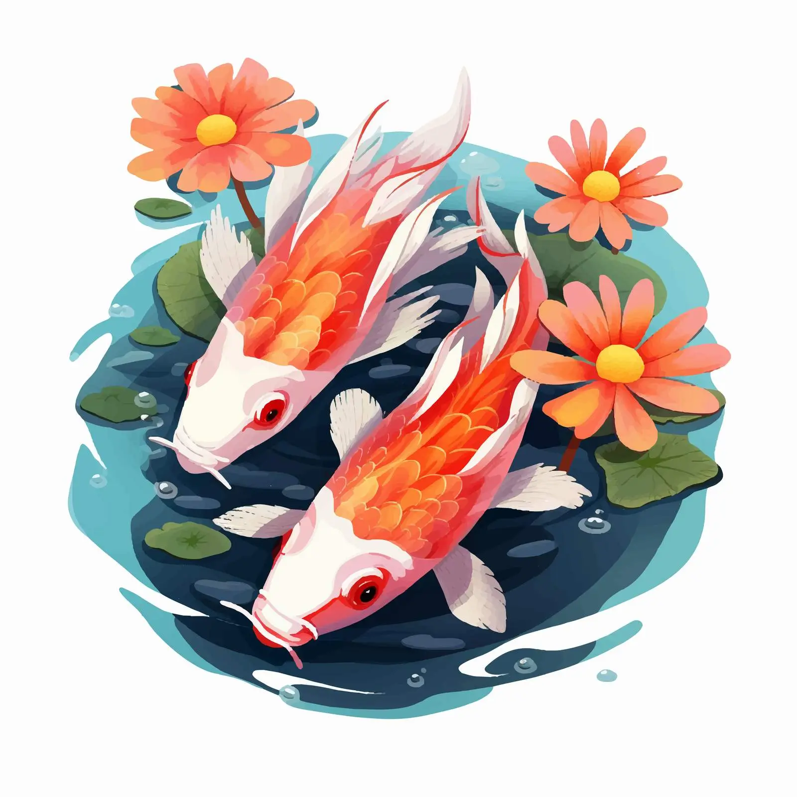 Koi Fish Swimming in a Serene Pond — free download from Dotvec