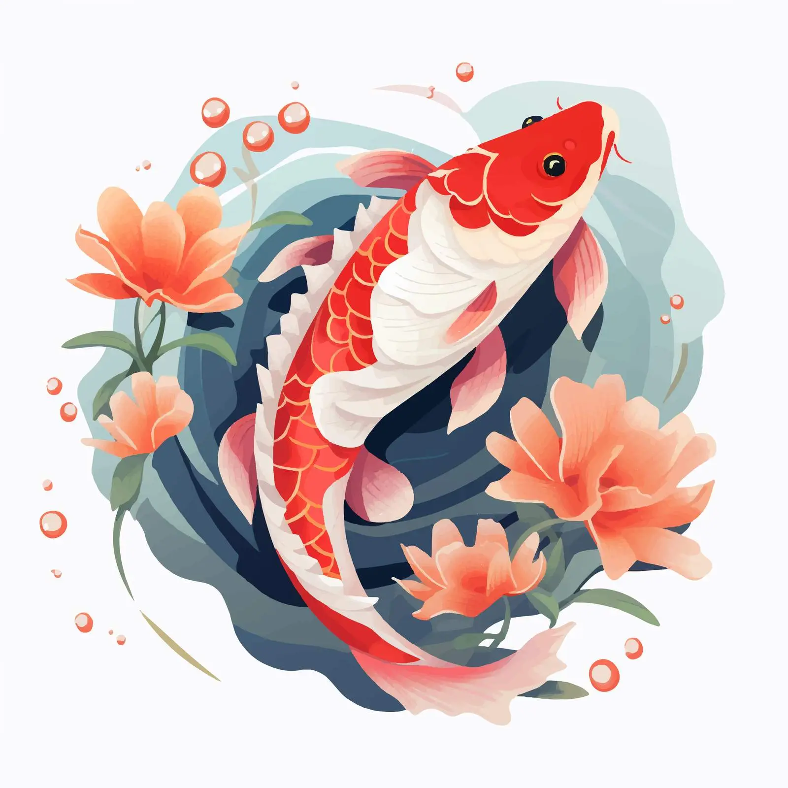 Koi Fish Swimming in Serene Japanese Pond — free download from Dotvec