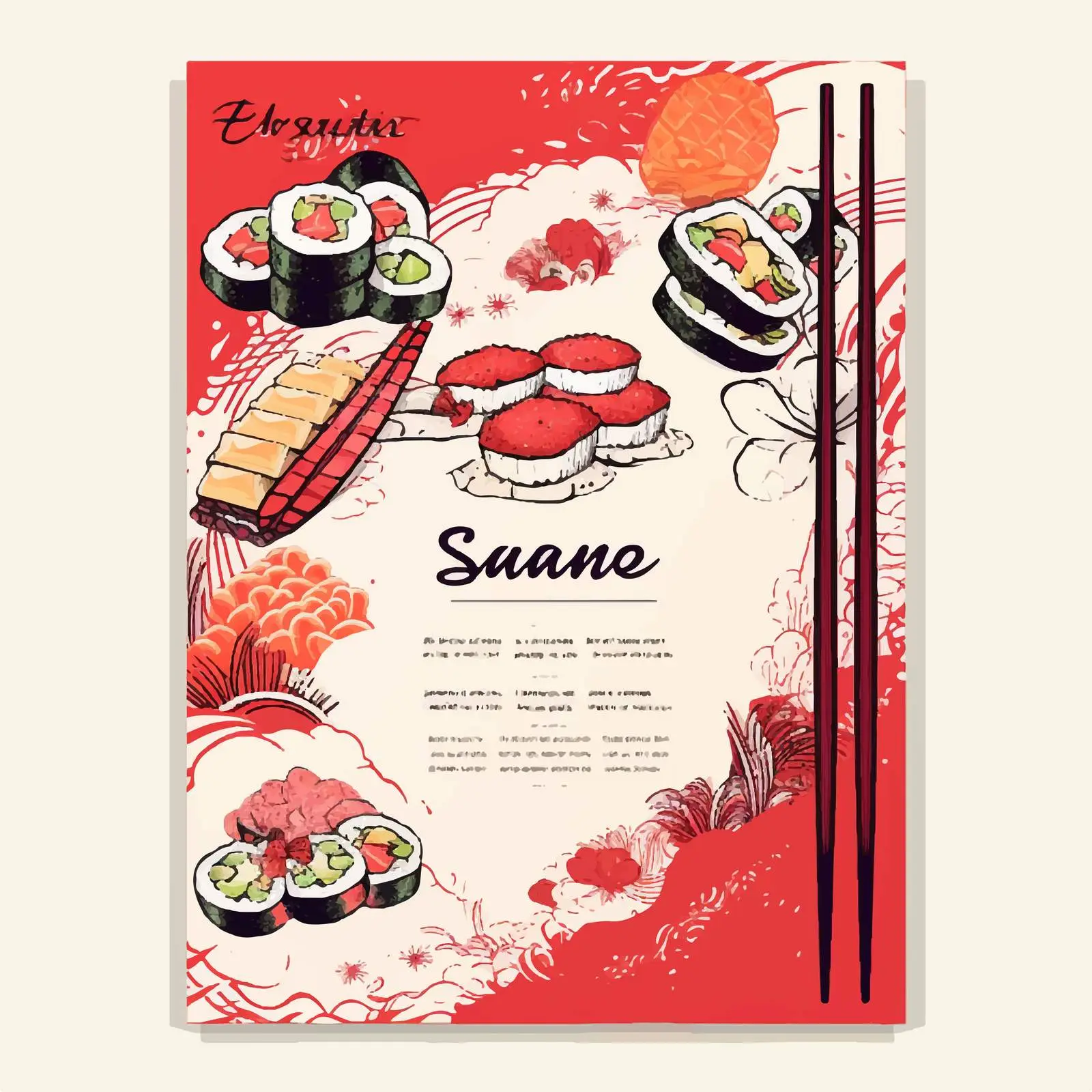 Japanese Restaurant Menu Cover Design Template — free download from Dotvec