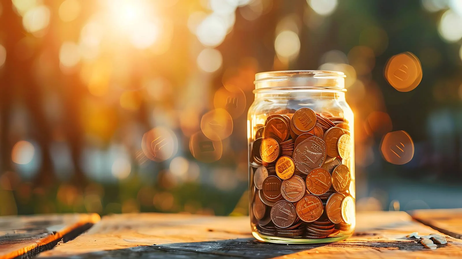 Financial Objects on Wooden Table Setting — free download from Dotvec