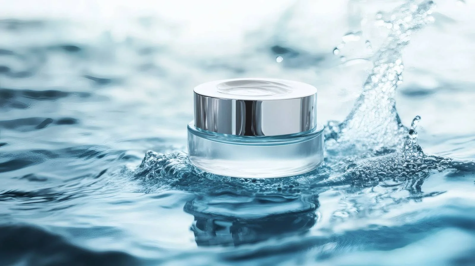 Luxurious Beauty Cream Jar Reflecting Over Water — free download from Dotvec