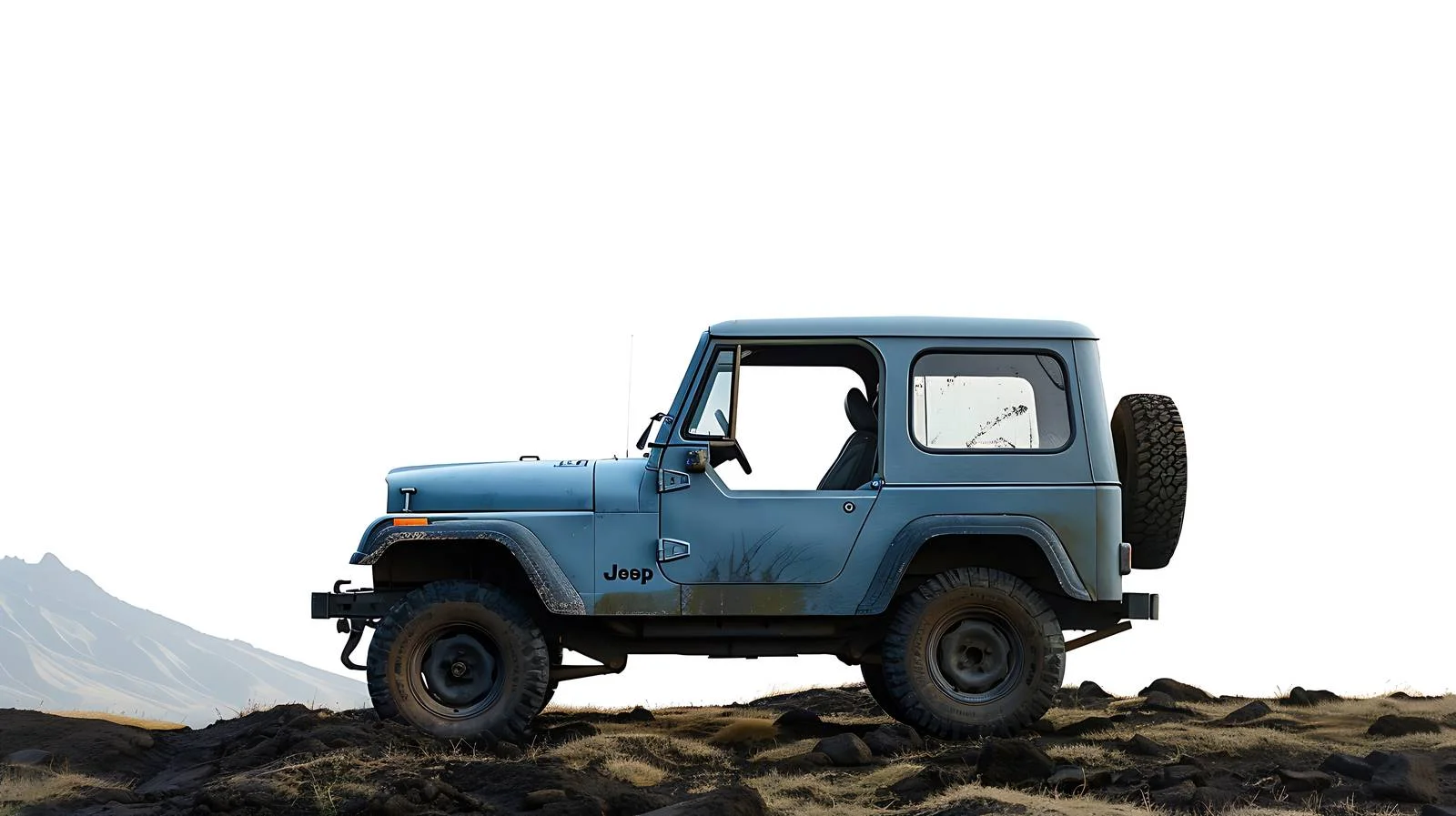 Isolated Jeep on Maui's Haleakala Highway — free download from Dotvec