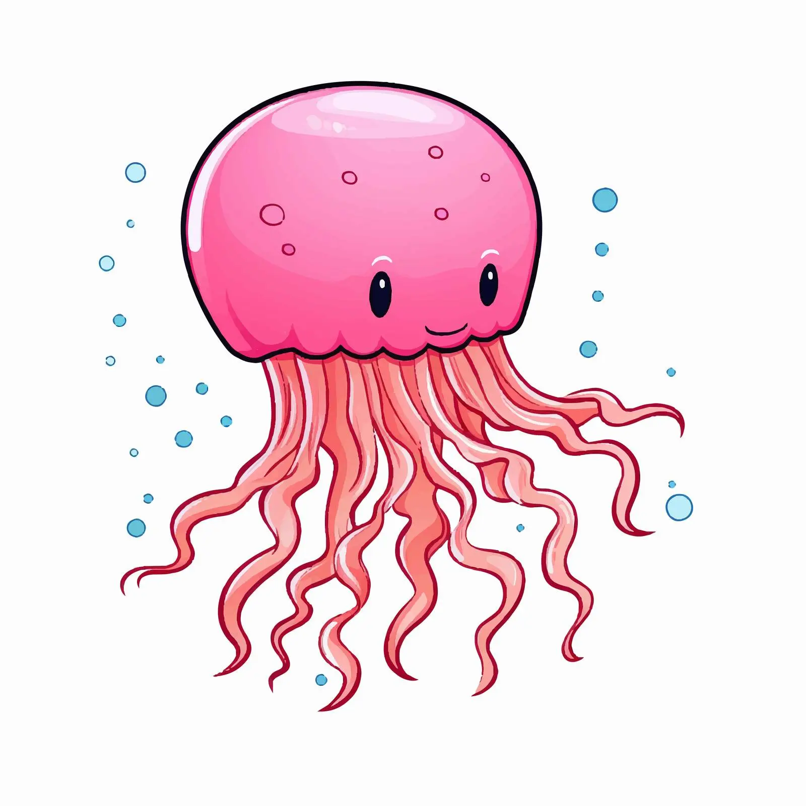 Cartoon Jellyfish Vector Sketch Illustration — free download from Dotvec