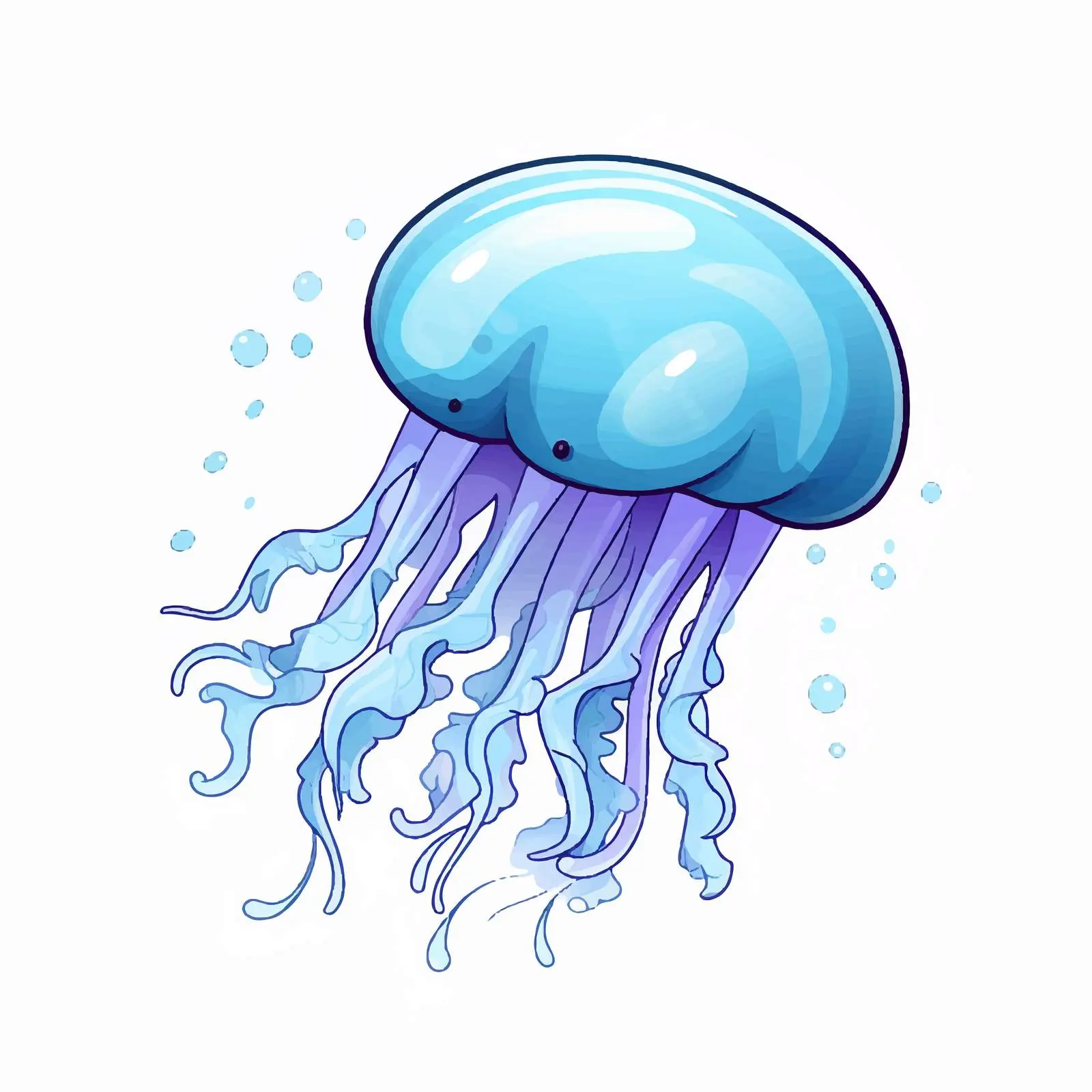 Cartoon Jellyfish Vector Sketch Illustration — free download from Dotvec