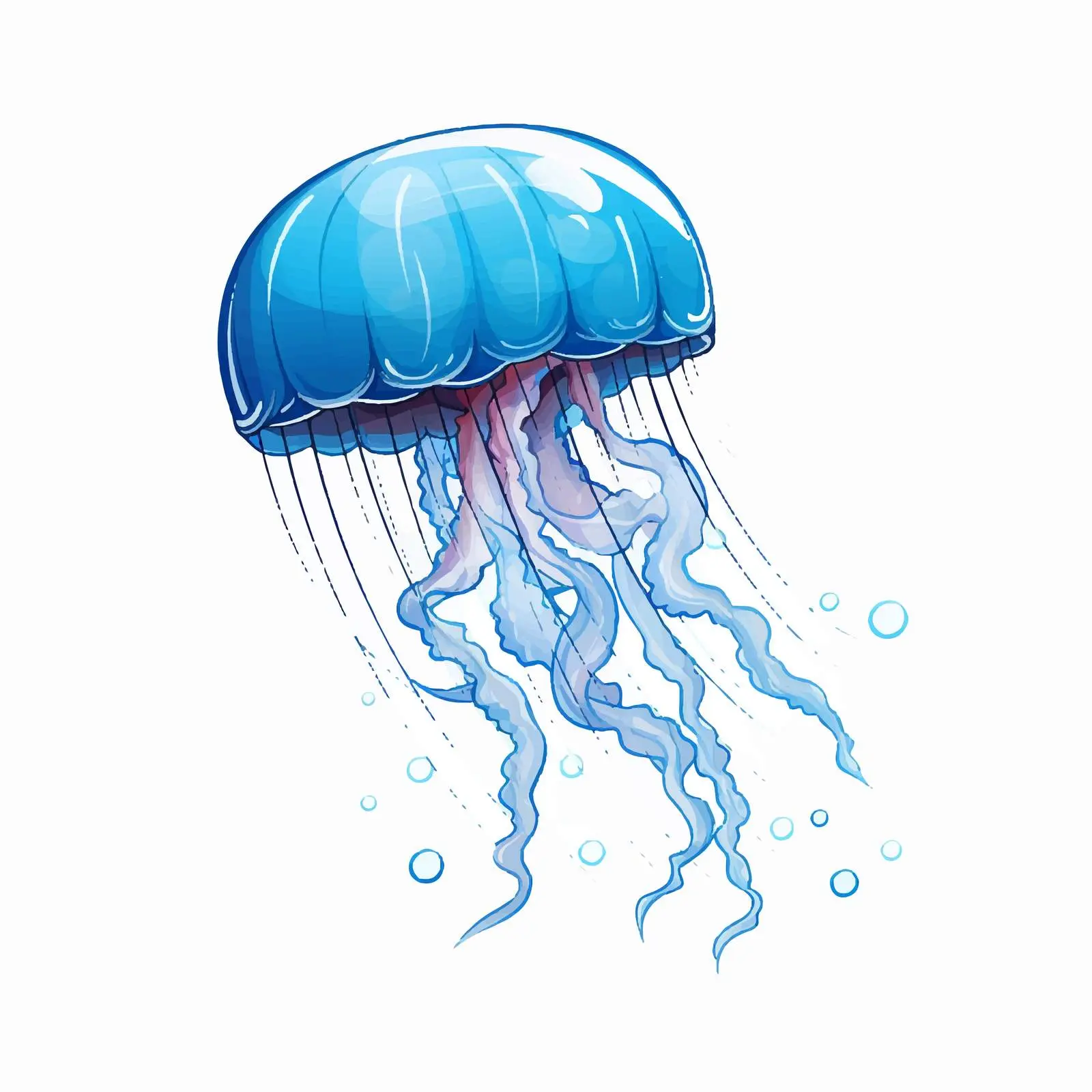 Cartoon Jellyfish Vector Sketch Illustration — free download from Dotvec
