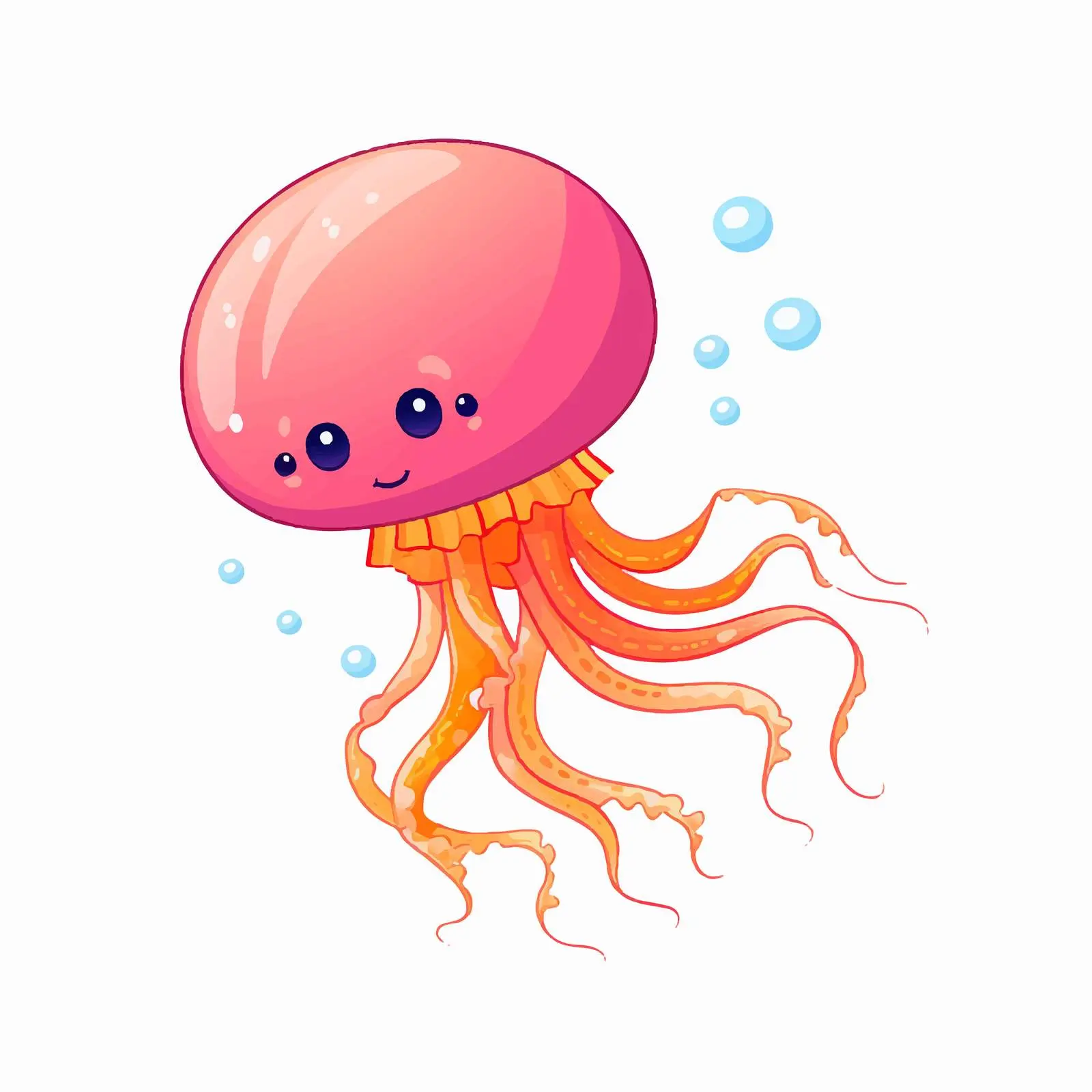 Colorful Cartoon Jellyfish Vector Illustration — free download from Dotvec