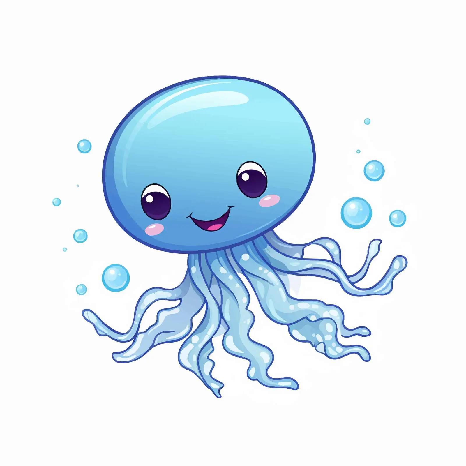 Colorful Cartoon Jellyfish Vector Illustration — free download from Dotvec