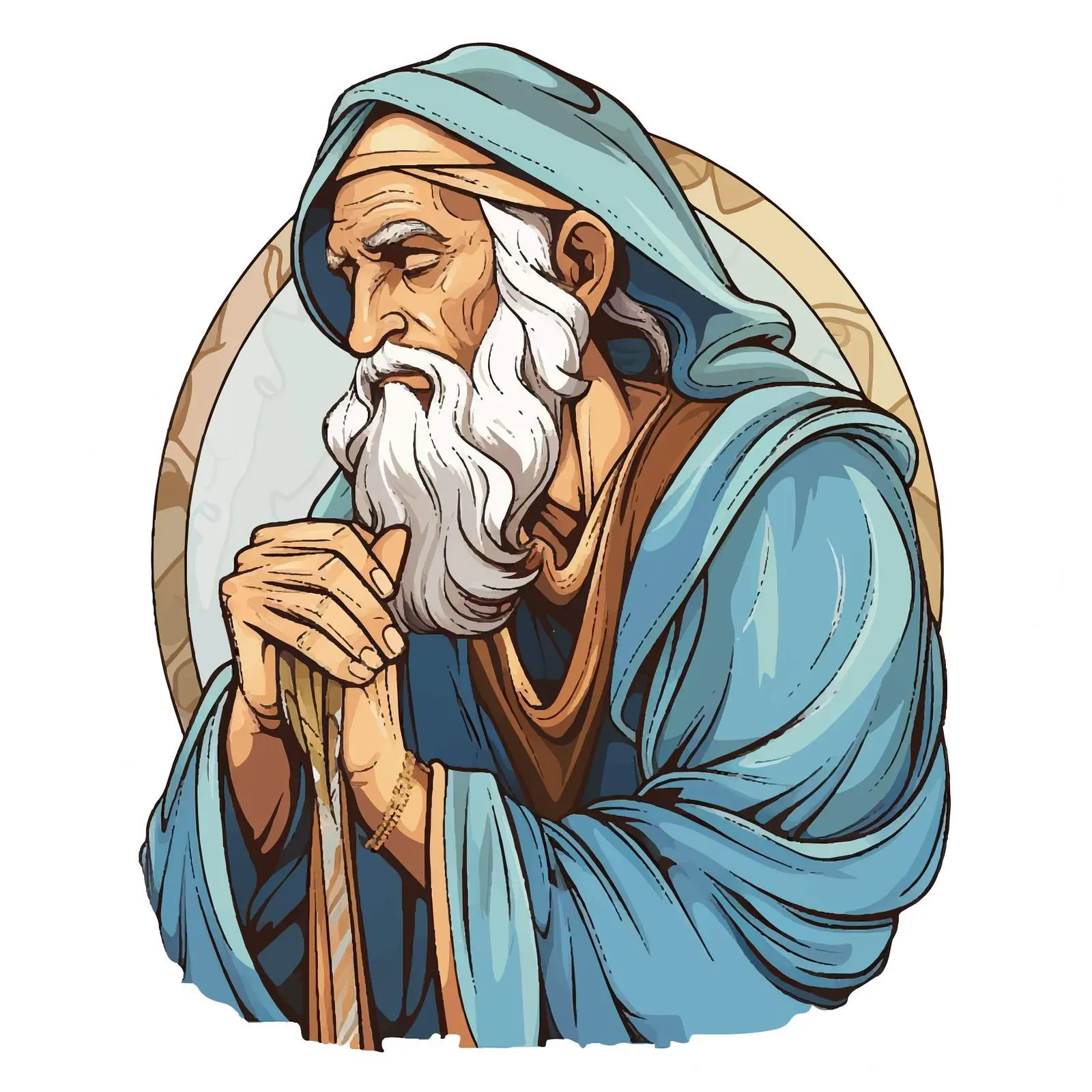 Jeremiah the Weeping Prophet Illustration in Pastel — free download from Dotvec