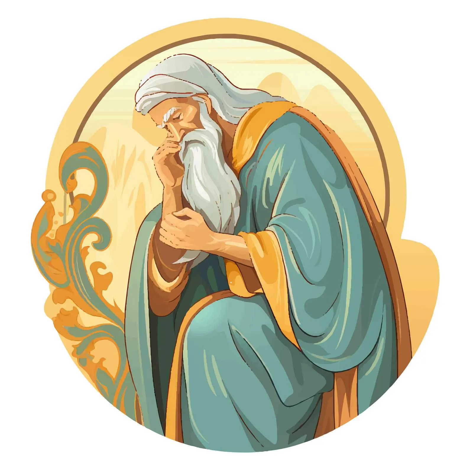 Jeremiah Weeping Prophet Pastel Illustration — free download from Dotvec