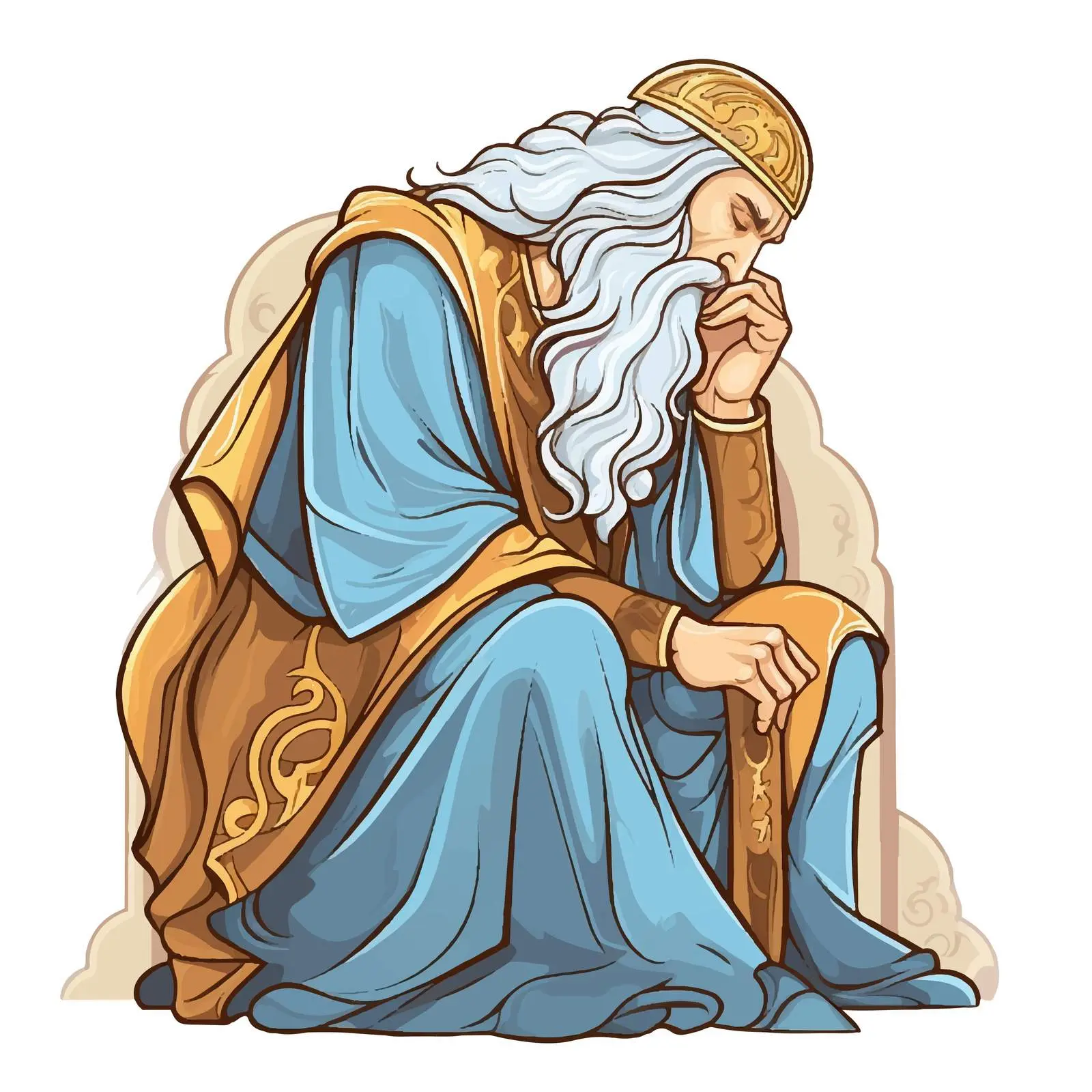 Jeremiah Weeping Prophet Pastel Illustration — free download from Dotvec