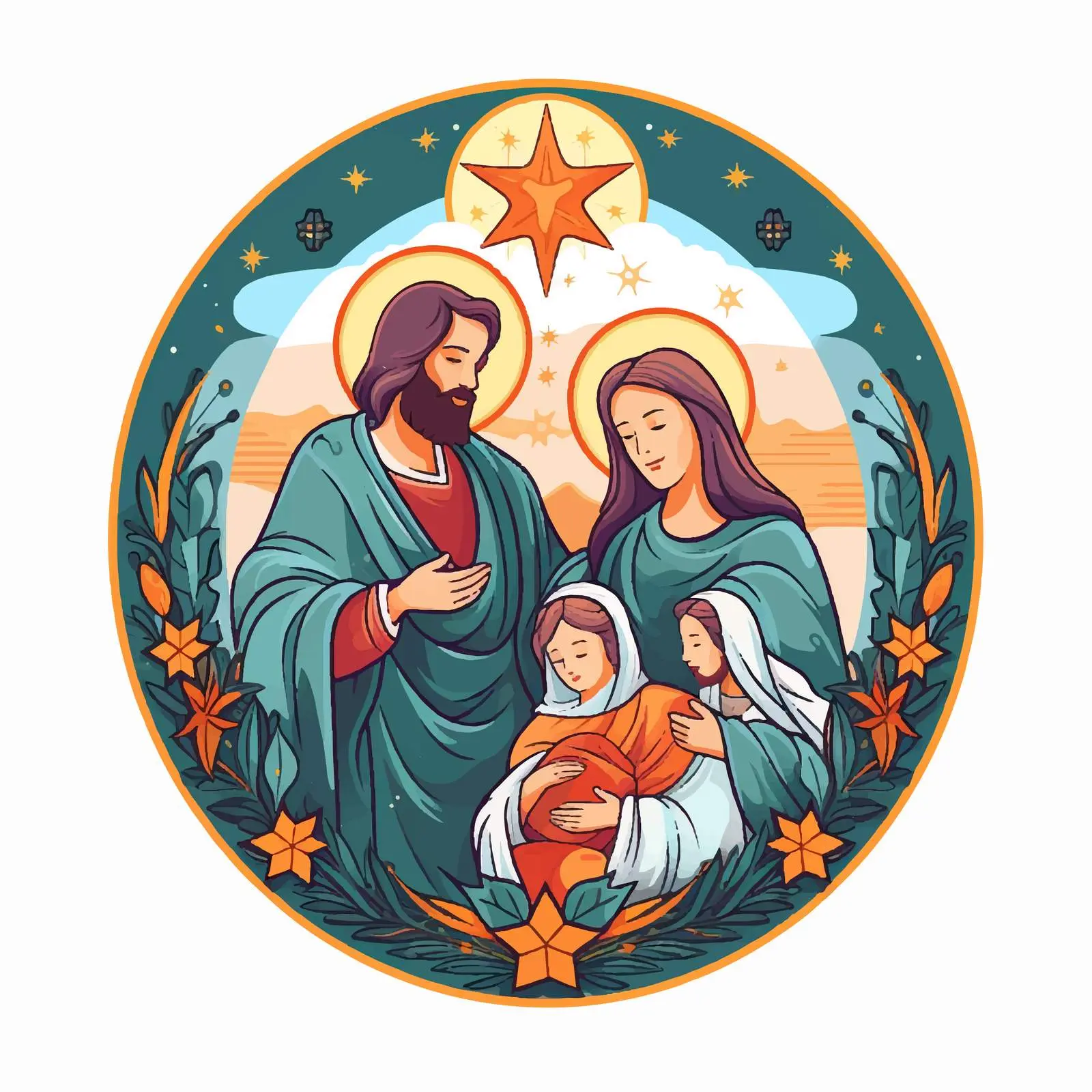 Jesus Birth Christmas Religious Illustration — free download from Dotvec