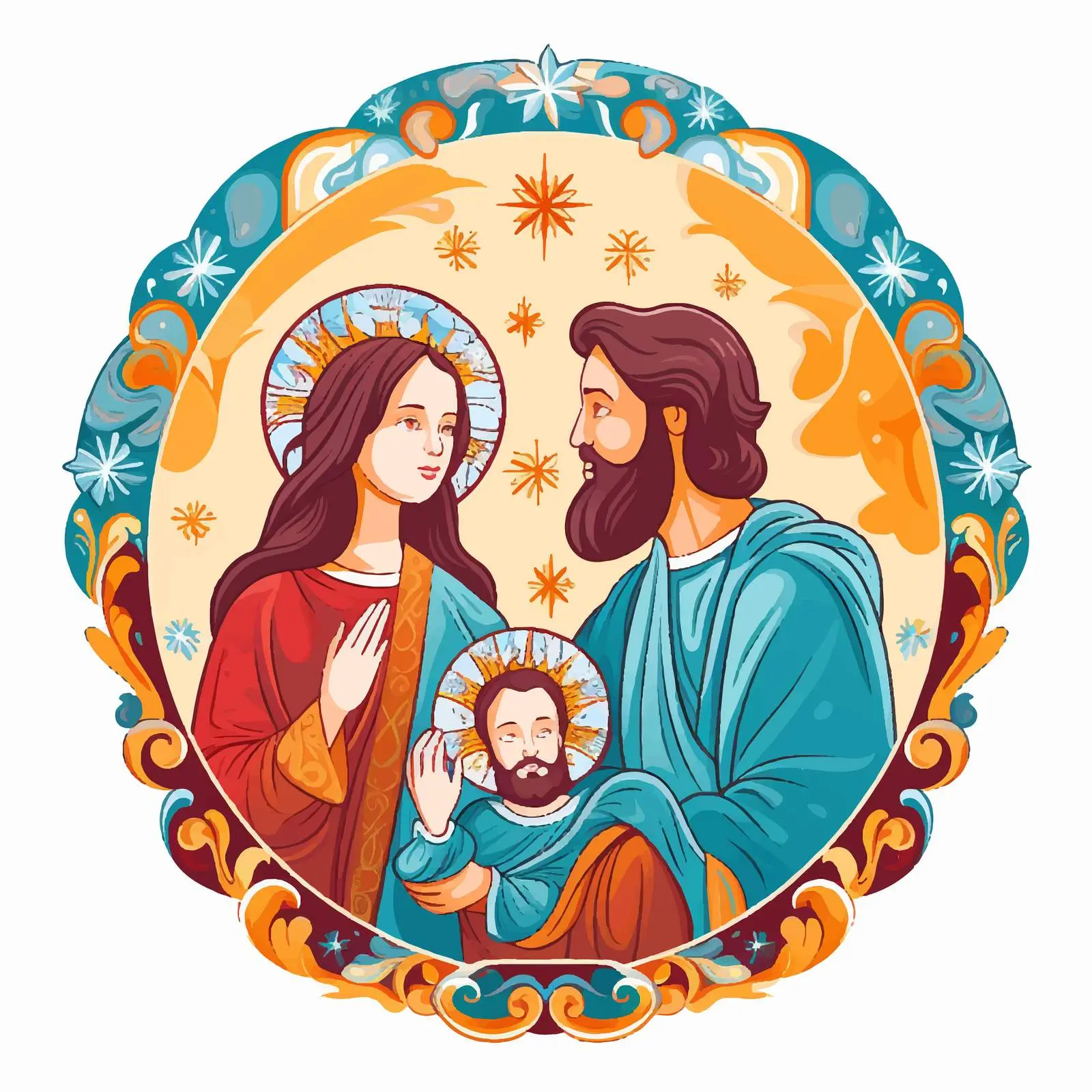 Bright Christmas Illustration of Jesus' Birth — free download from Dotvec