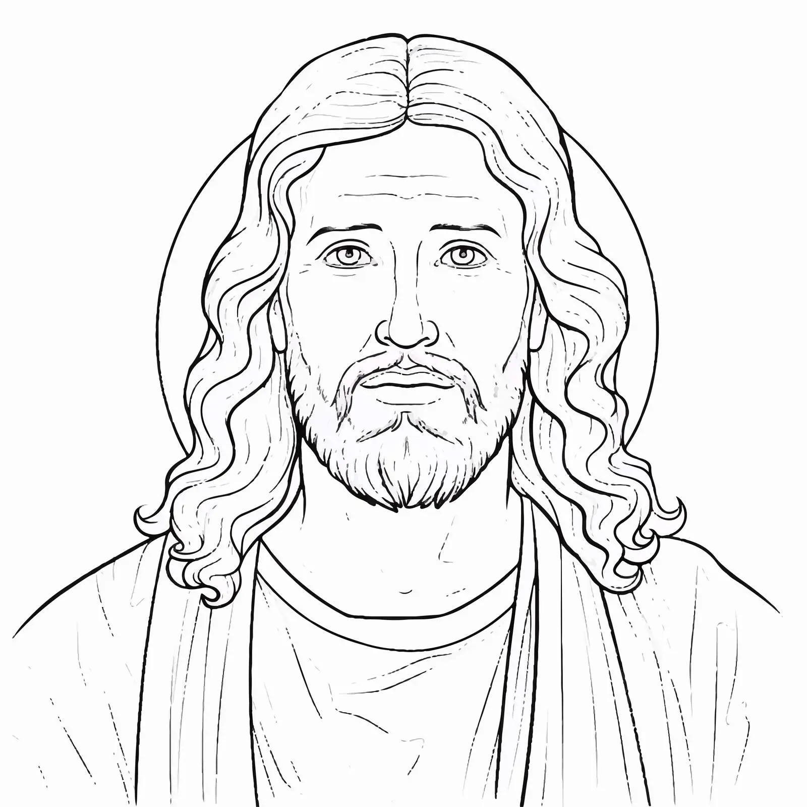 Jesus Christ Colouring Outline Vector Illustration — free download from Dotvec