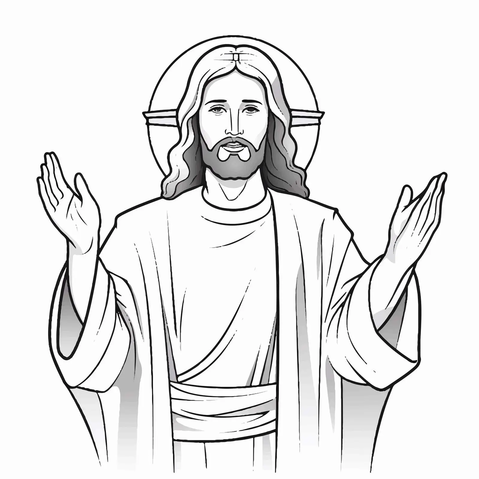Jesus Christ Colouring Outline Vector Illustration — free download from Dotvec